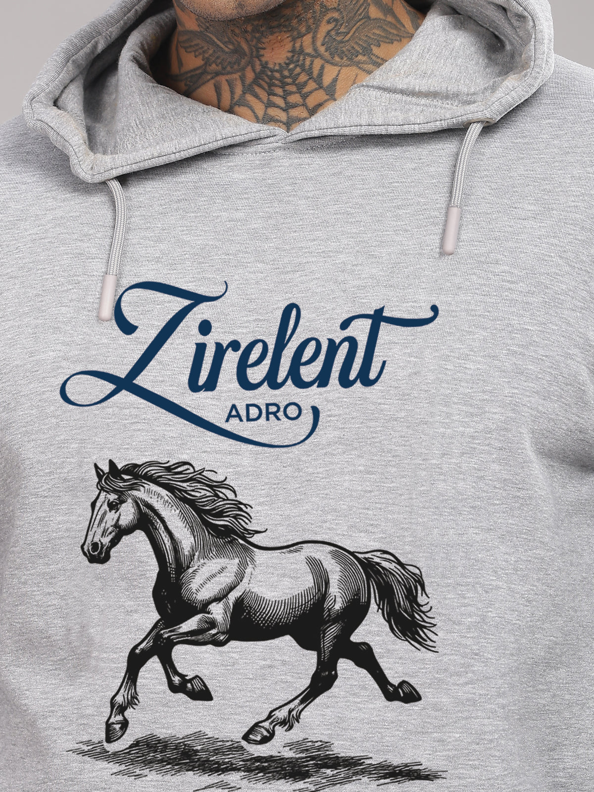 Men Grey Printed Hoodie - Image 3