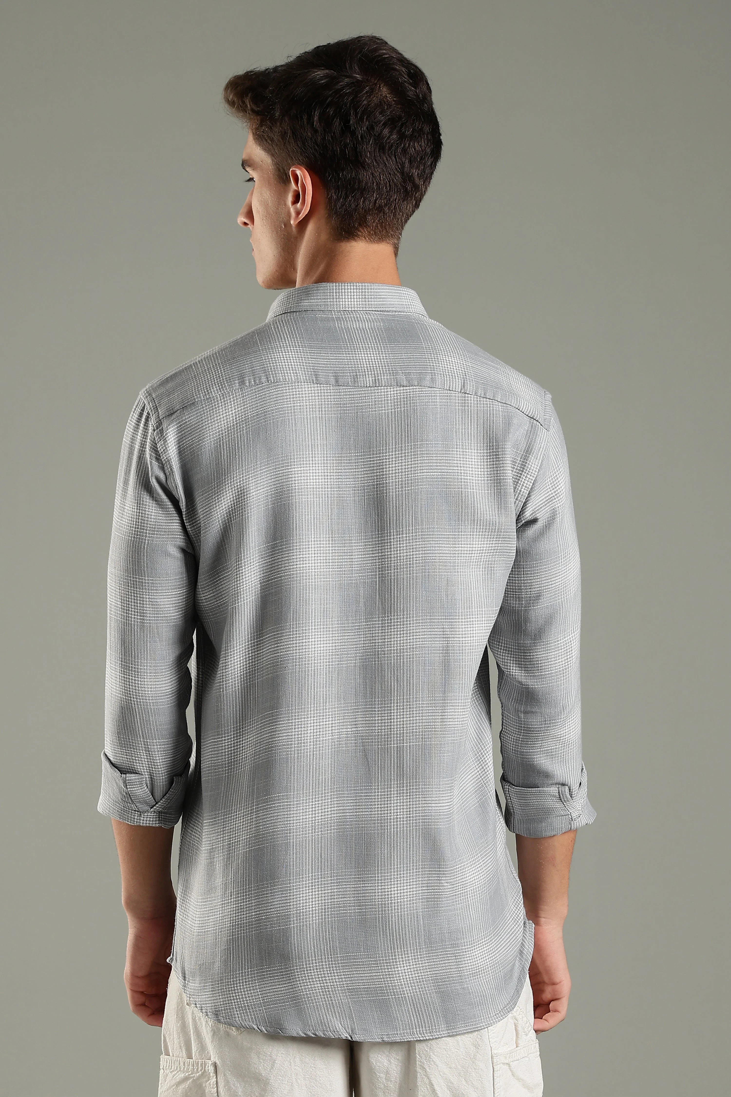 Men Gridle Grey Checks Shirt - Image 2