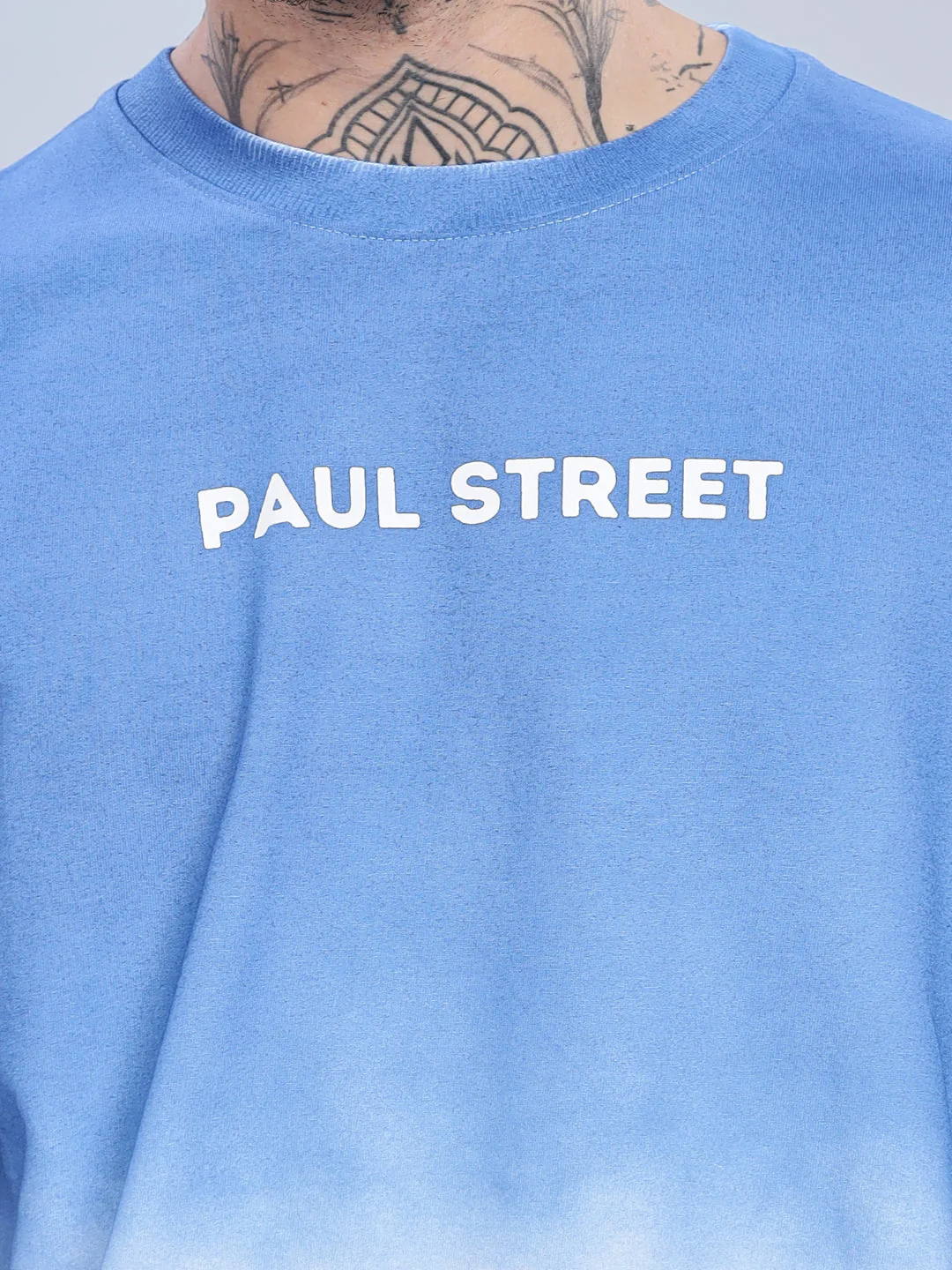 Men Half Hue Oversized Blue T-Shirt - Image 4
