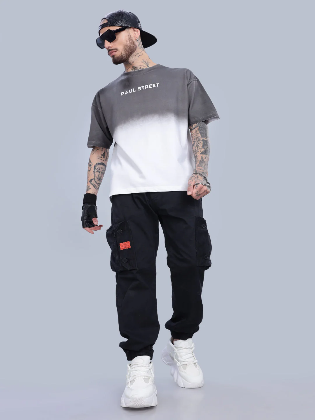 Men Half Hue Oversized Grey T-Shirt - Image 8