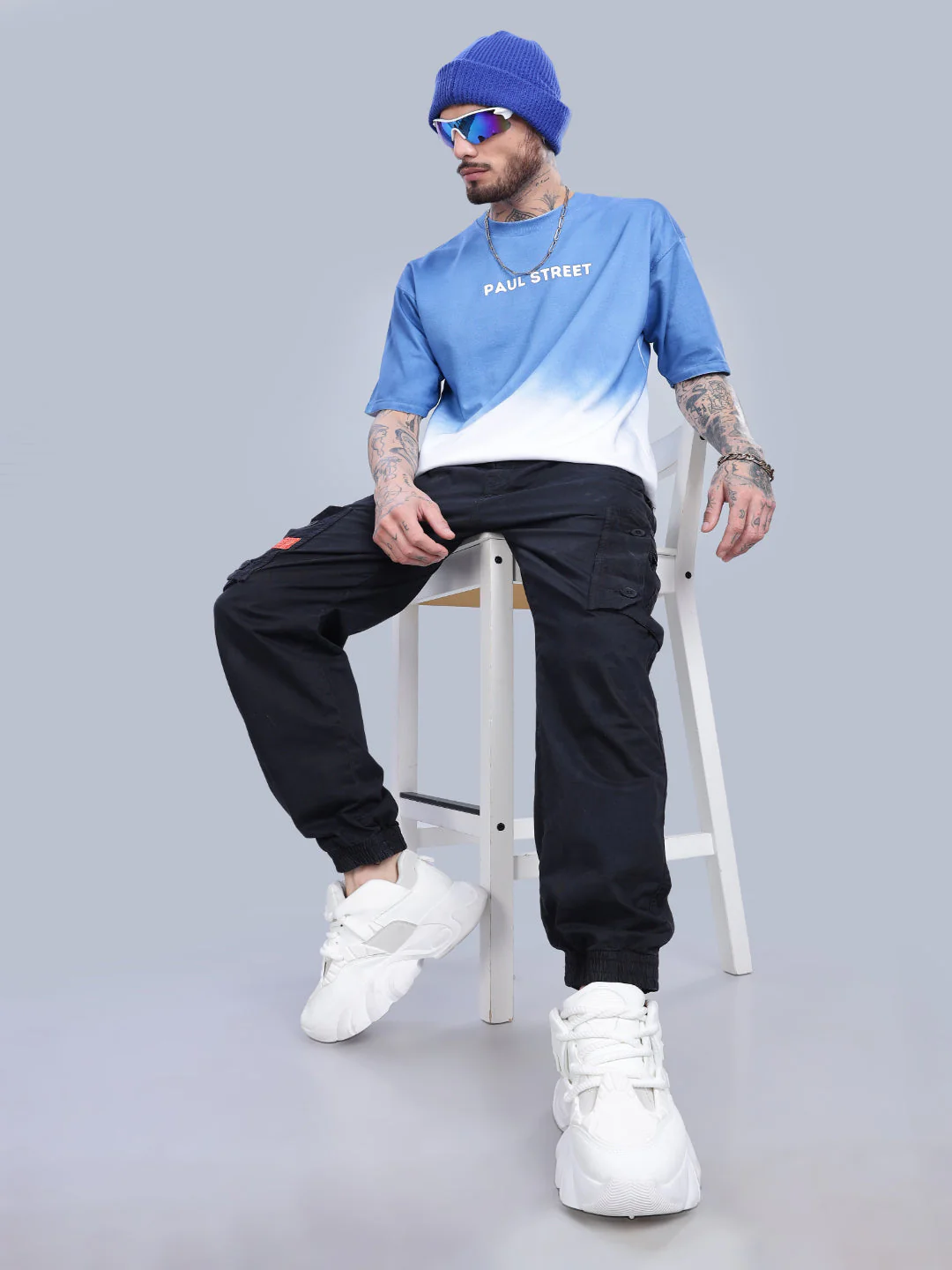Men Half Hue Oversized Orange T-Shirt - Image 7