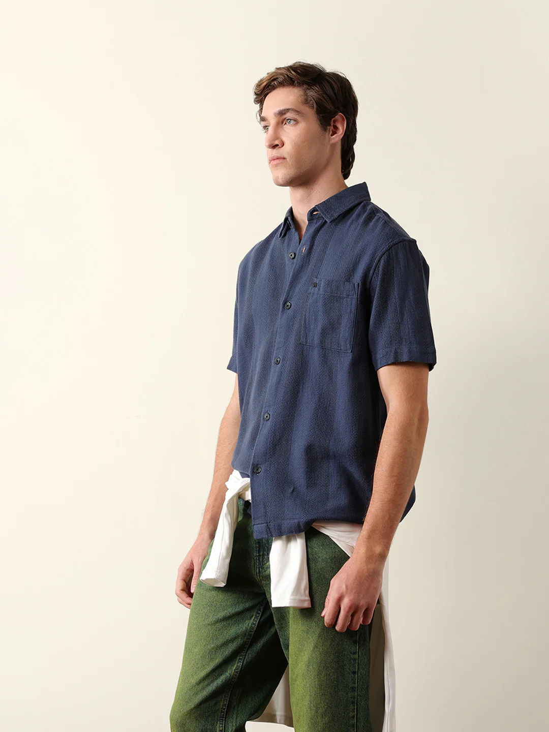 Men Half Sleeve Solid Shirt - Image 4