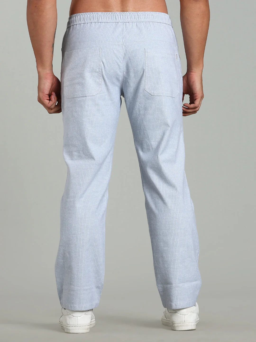 Men Haven Blue Striped Linen Pant - Image 2