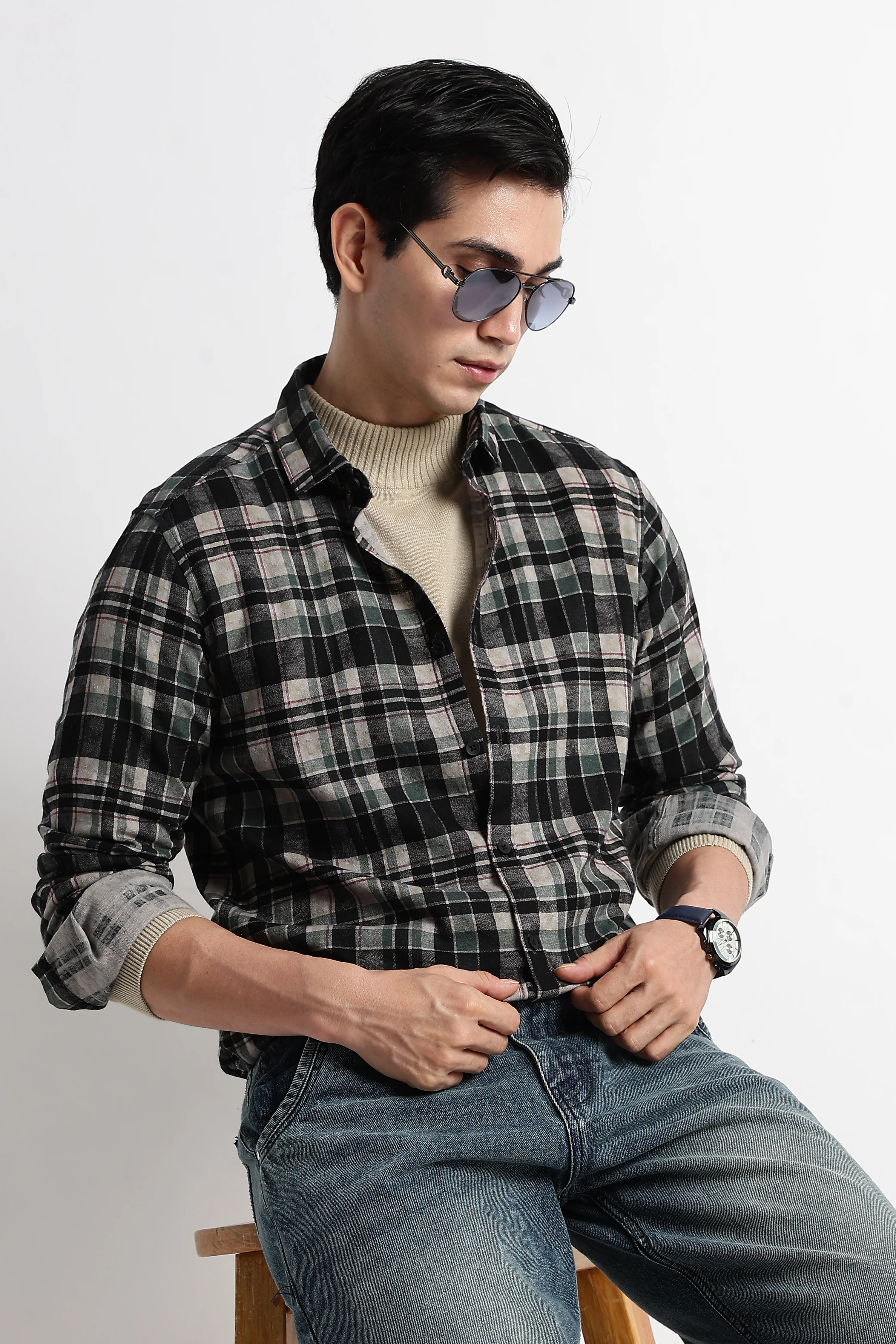 Men Heritage Check Shirt - Image 9