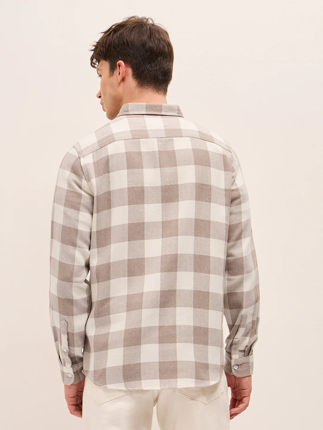 Men Herringbone Casual Shirt - Image 2