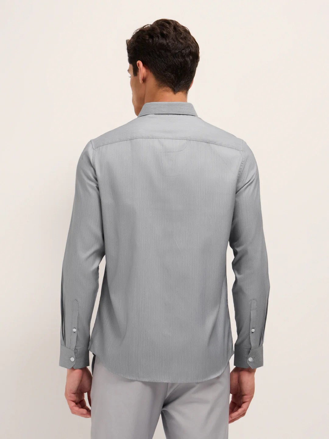 Men Herringbone Tailored Formal Shirt - Image 2
