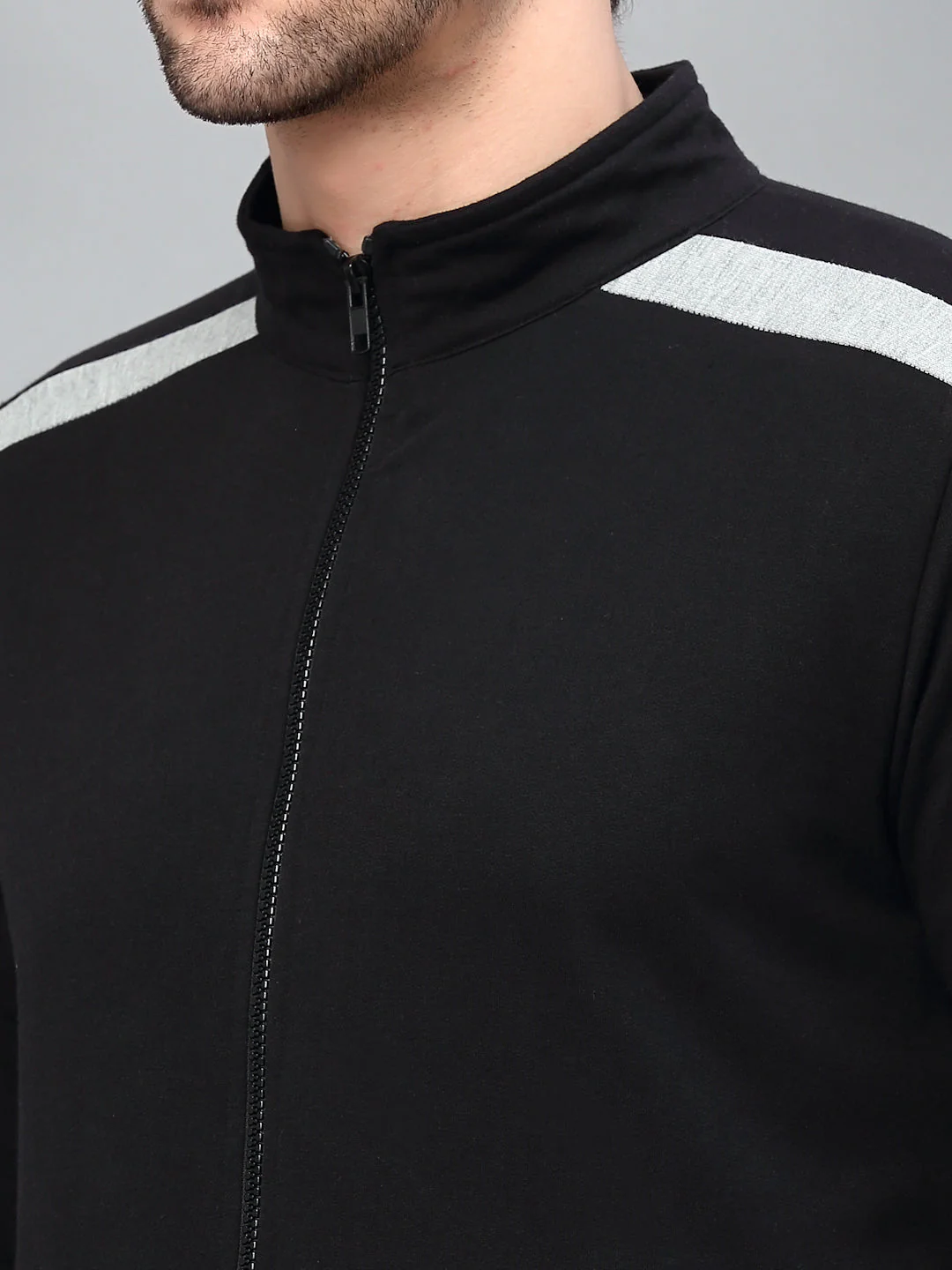 Men High Neck Terry Jacket - Image 4