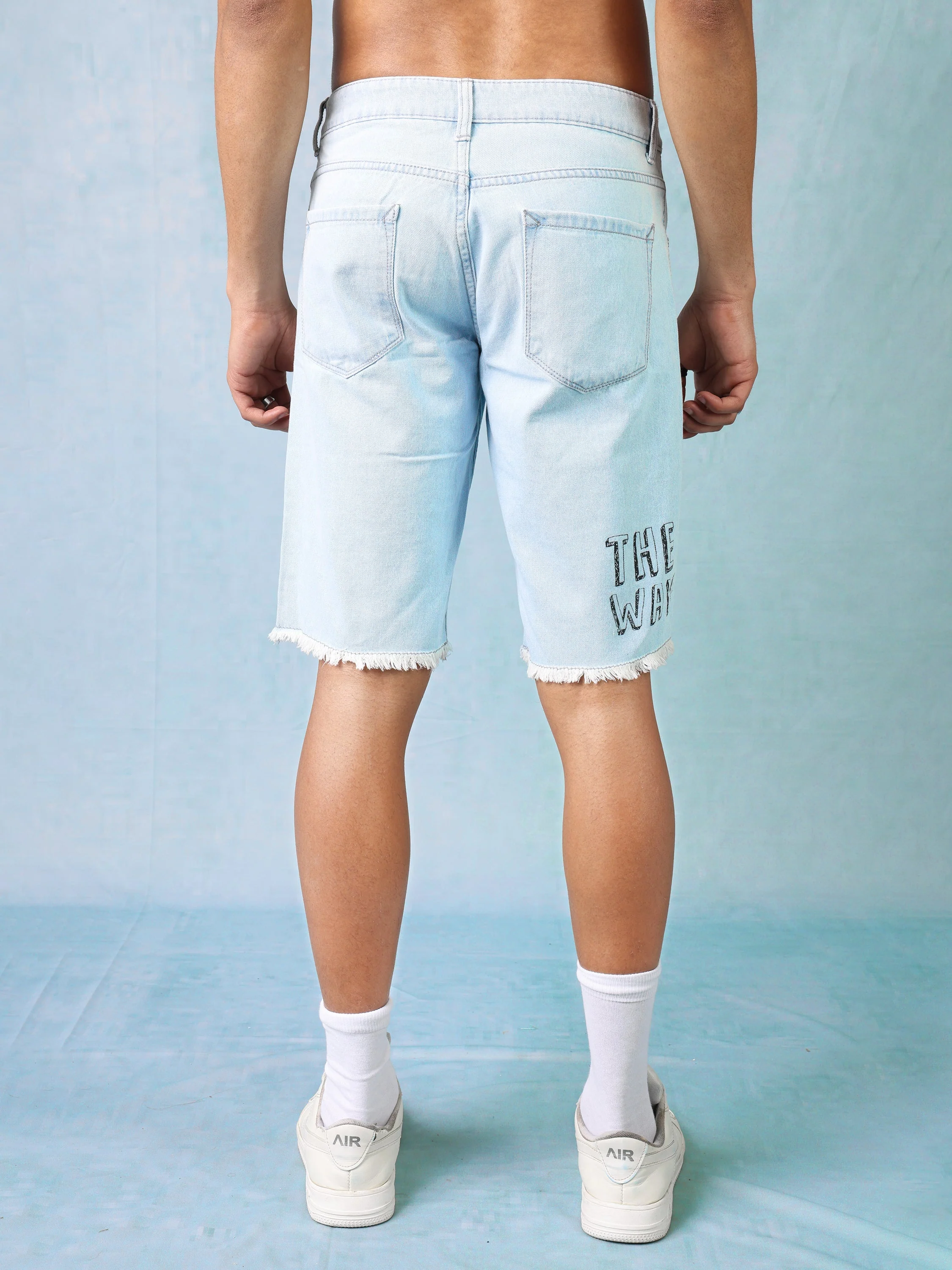 Men High Waist Denim Rugged Shorts - Image 6