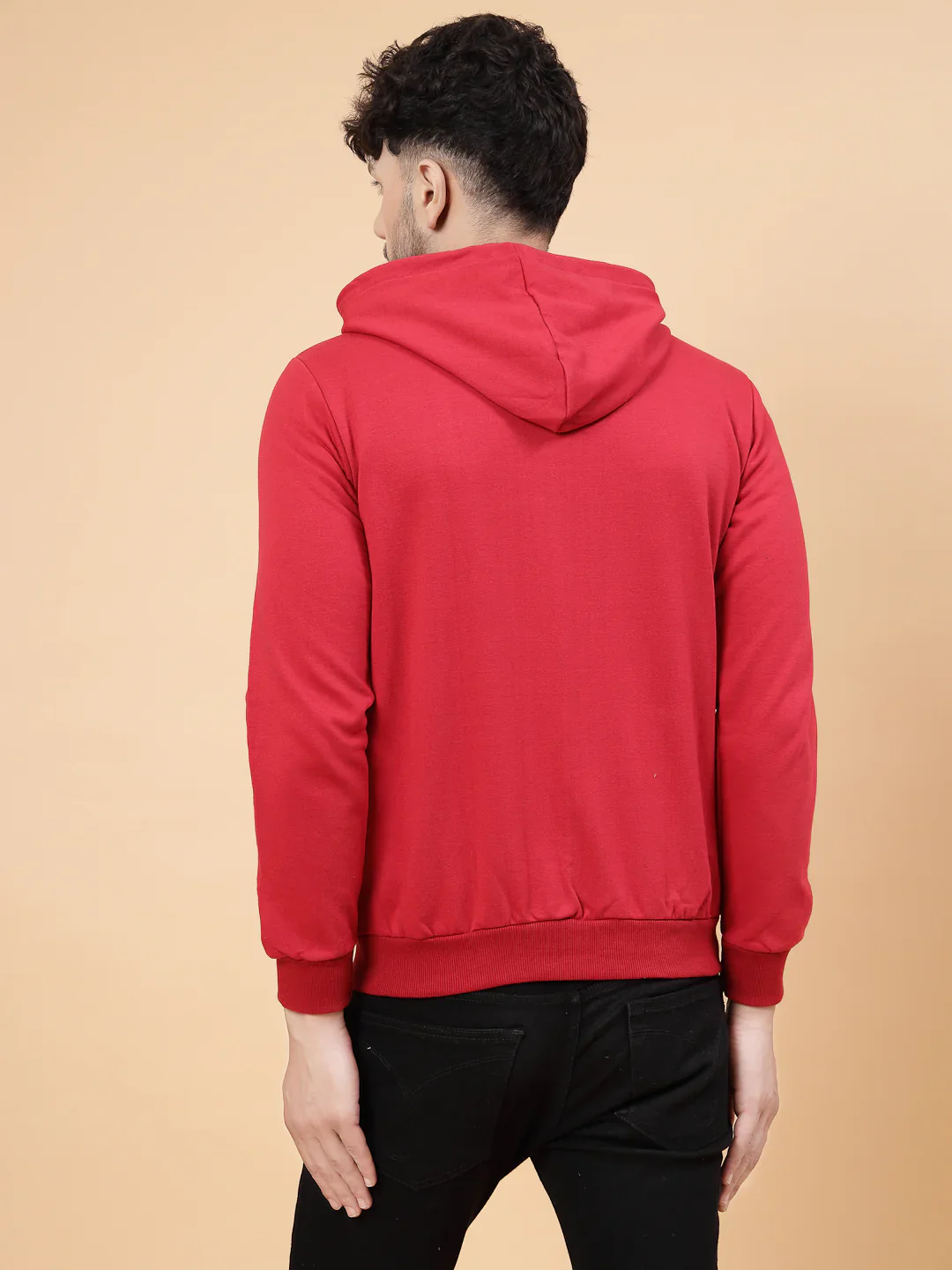 Men Hooded Printed Fleece Jacket - Image 2