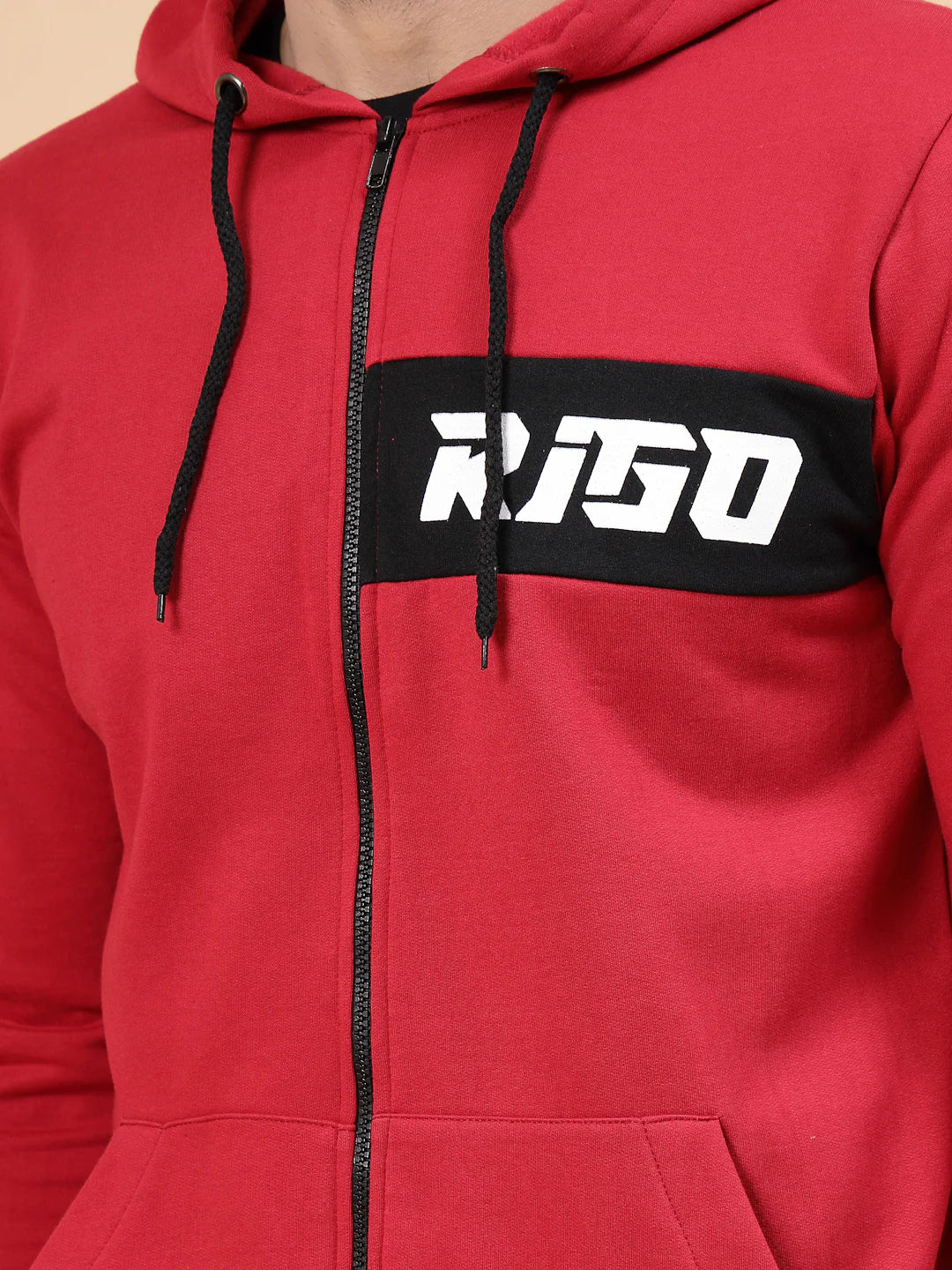 Men Hooded Printed Fleece Jacket - Image 7