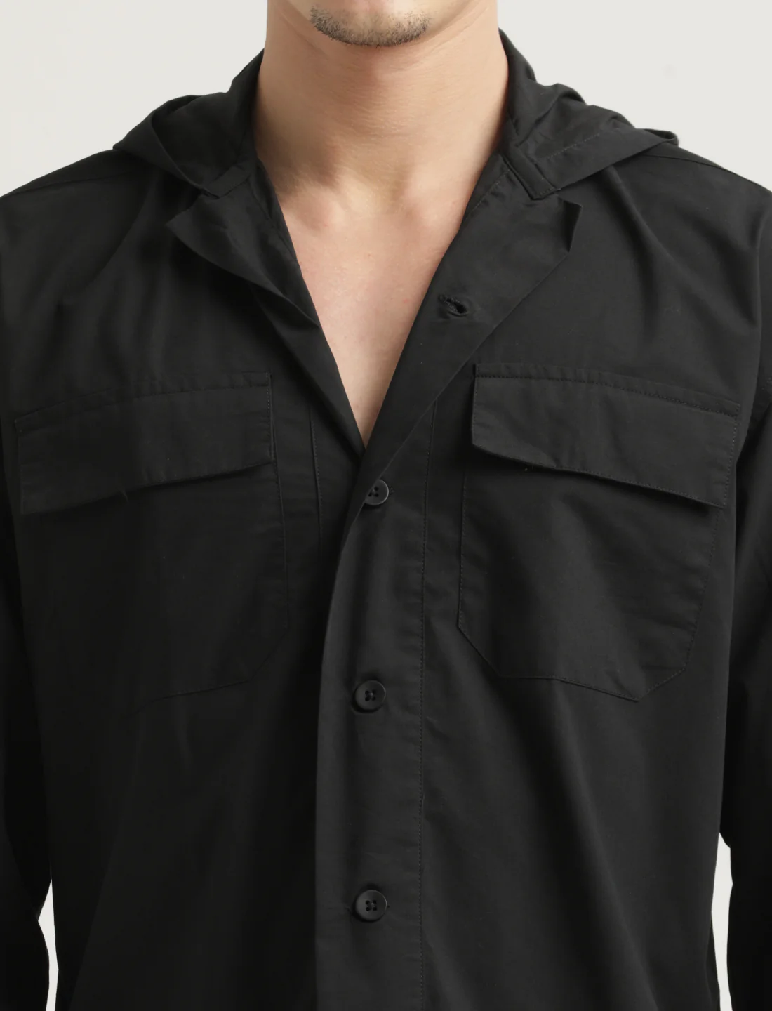Men Hooded Utility Shirt - Image 4
