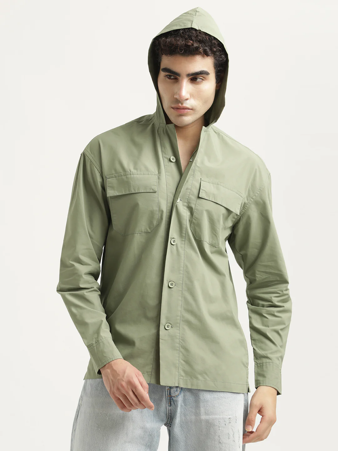Men Hooded Utility Shirt - Image 5