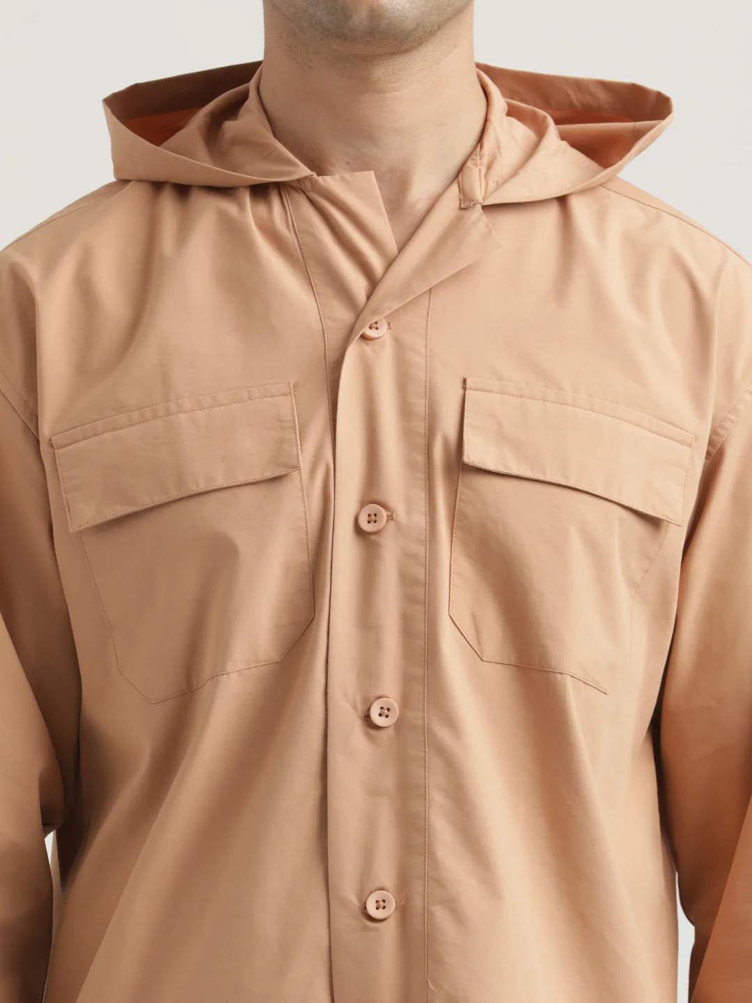 Men Hooded Utility Shirt - Image 4