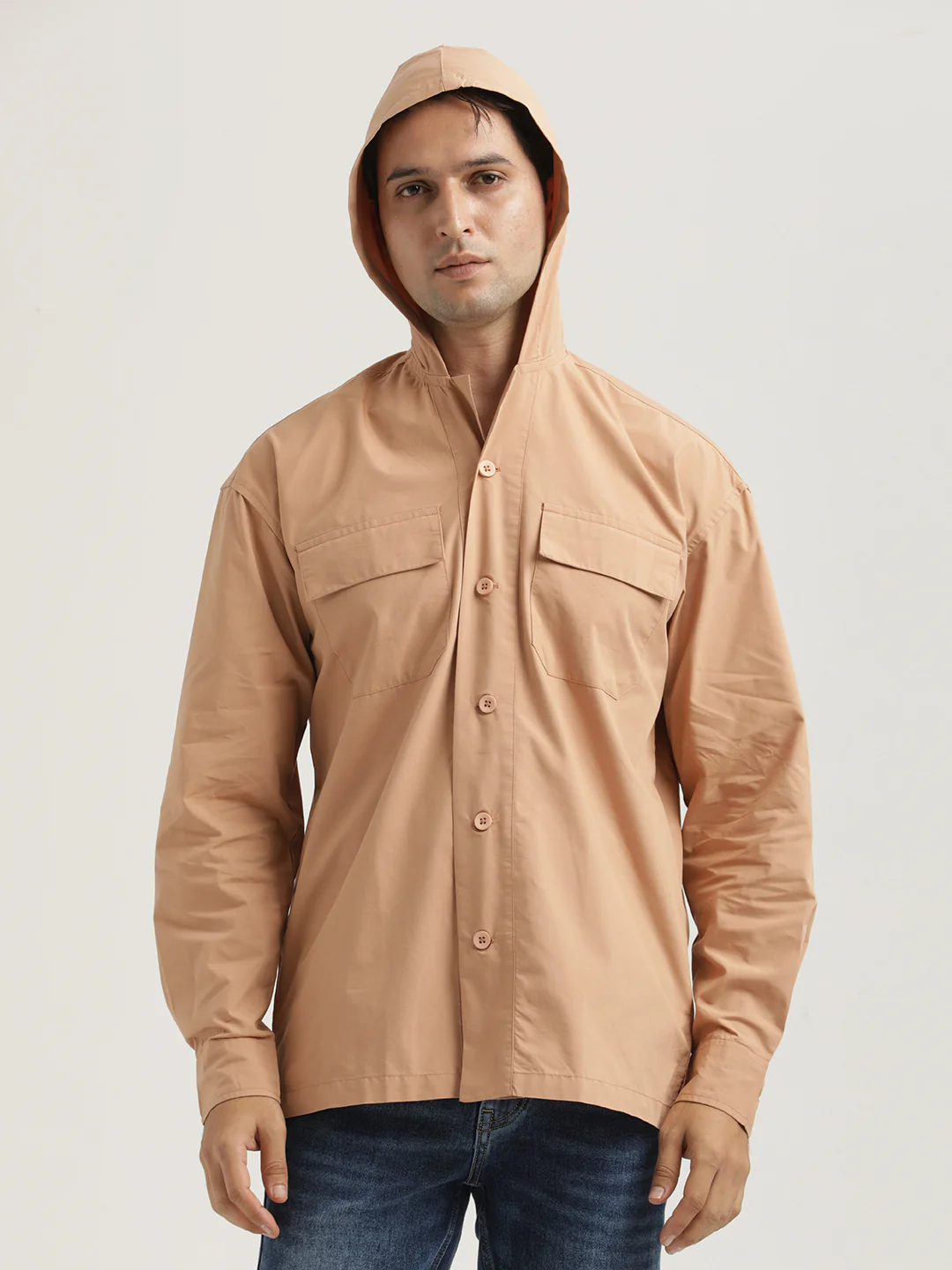 Men Hooded Utility Shirt - Image 6