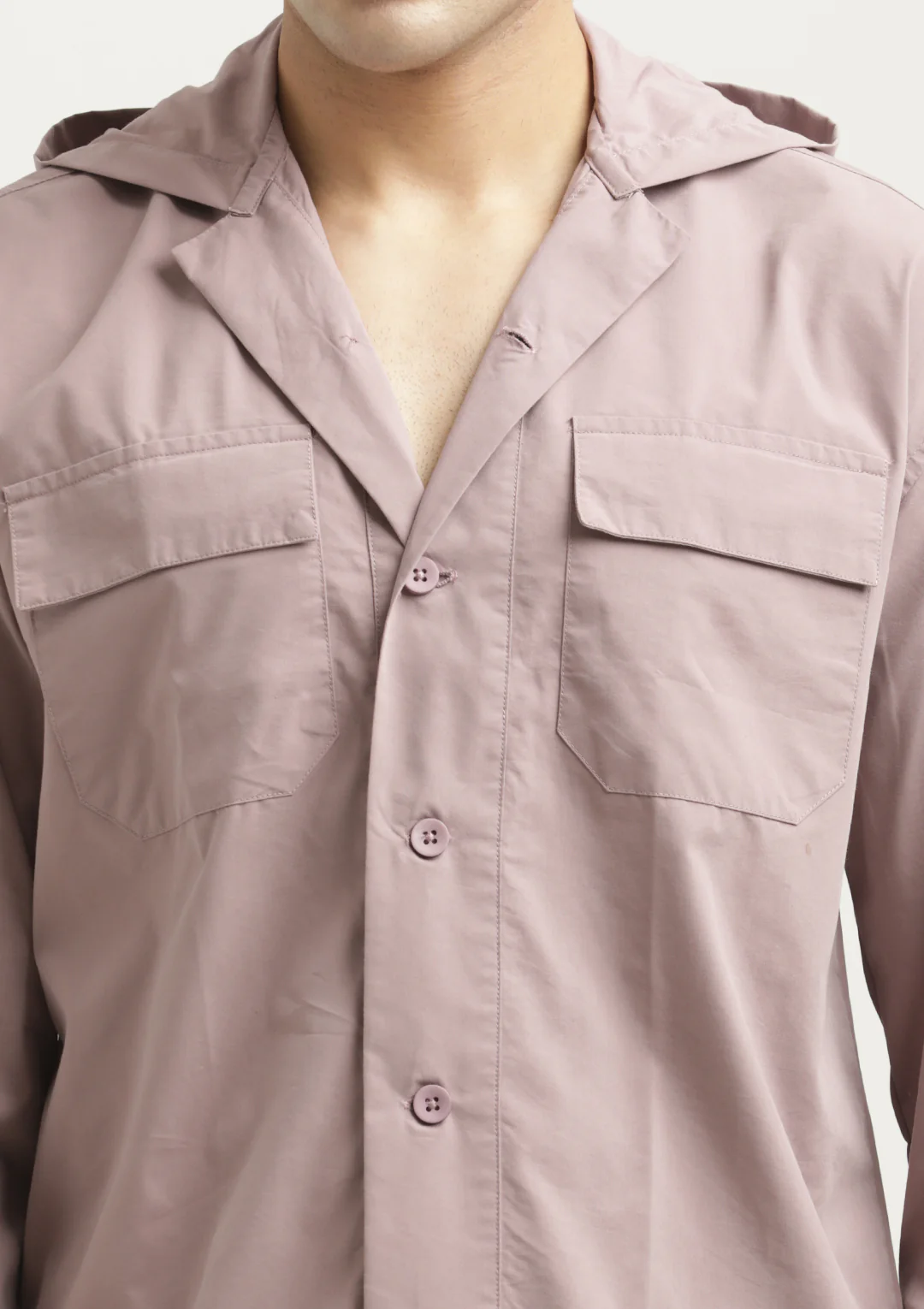 Men Hooded Utility Shirt - Image 3