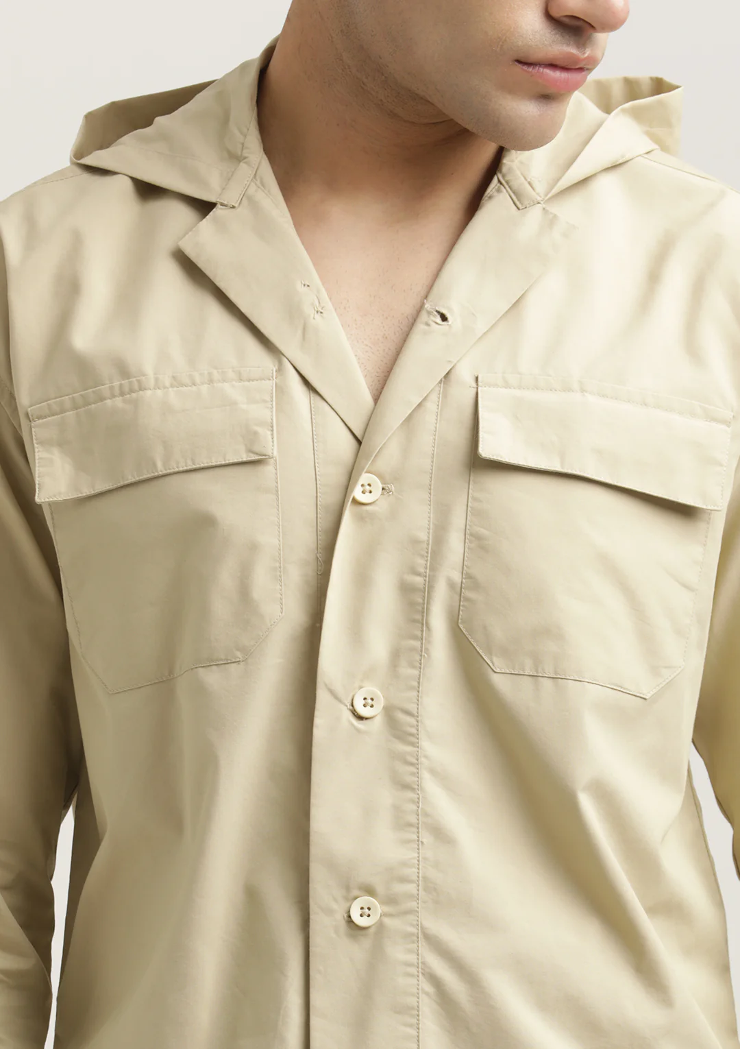Men Hooded Utility Shirt - Image 4