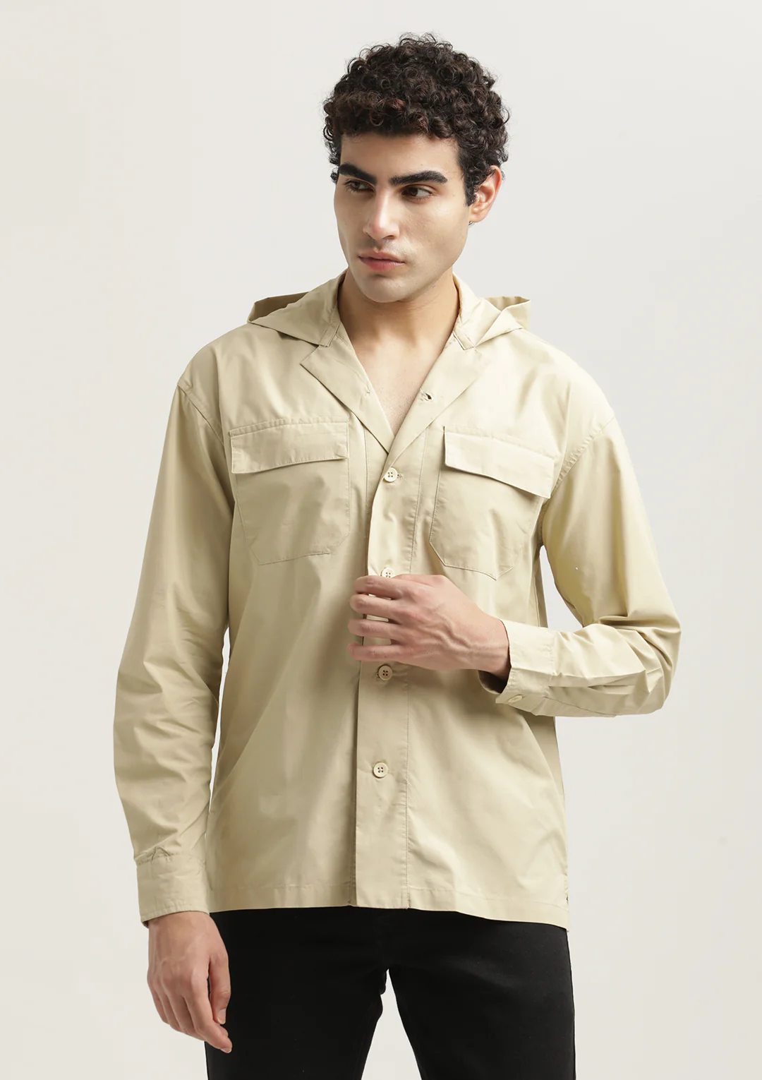 Men Hooded Utility Shirt - Image 6