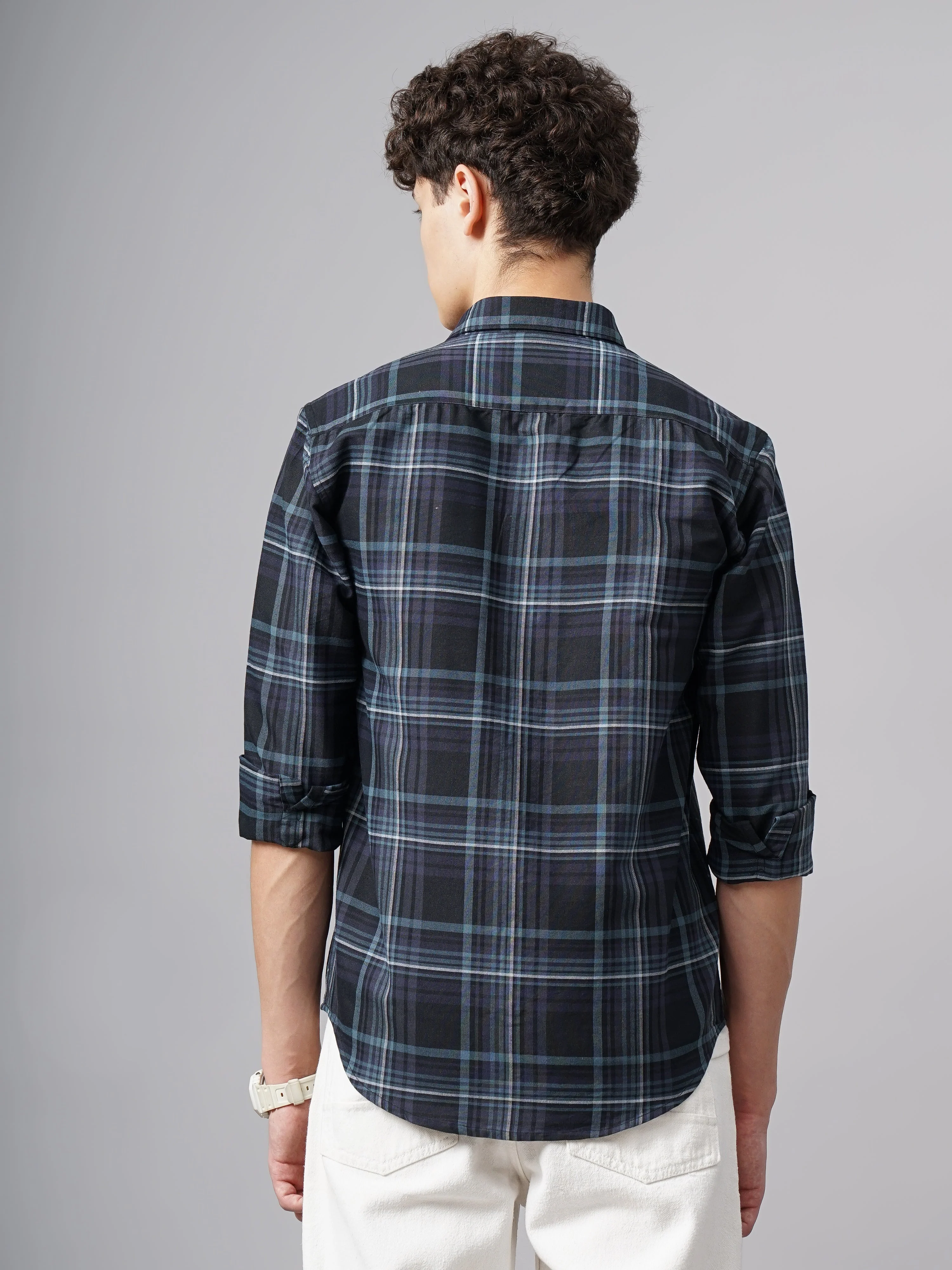 Men Horst Black Checks Shirt - Image 2
