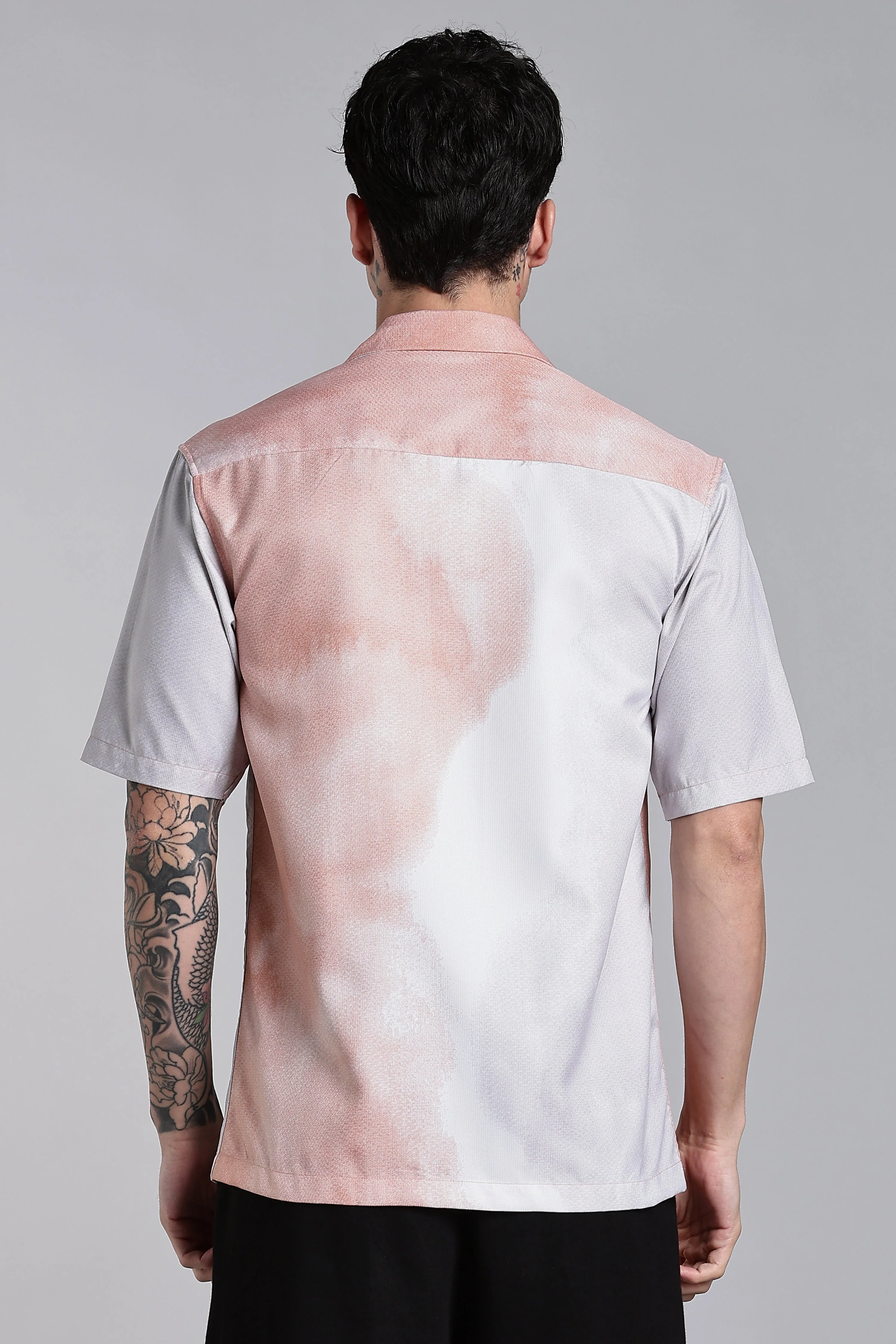 Men Huea Pink Printed Shirt - Image 2