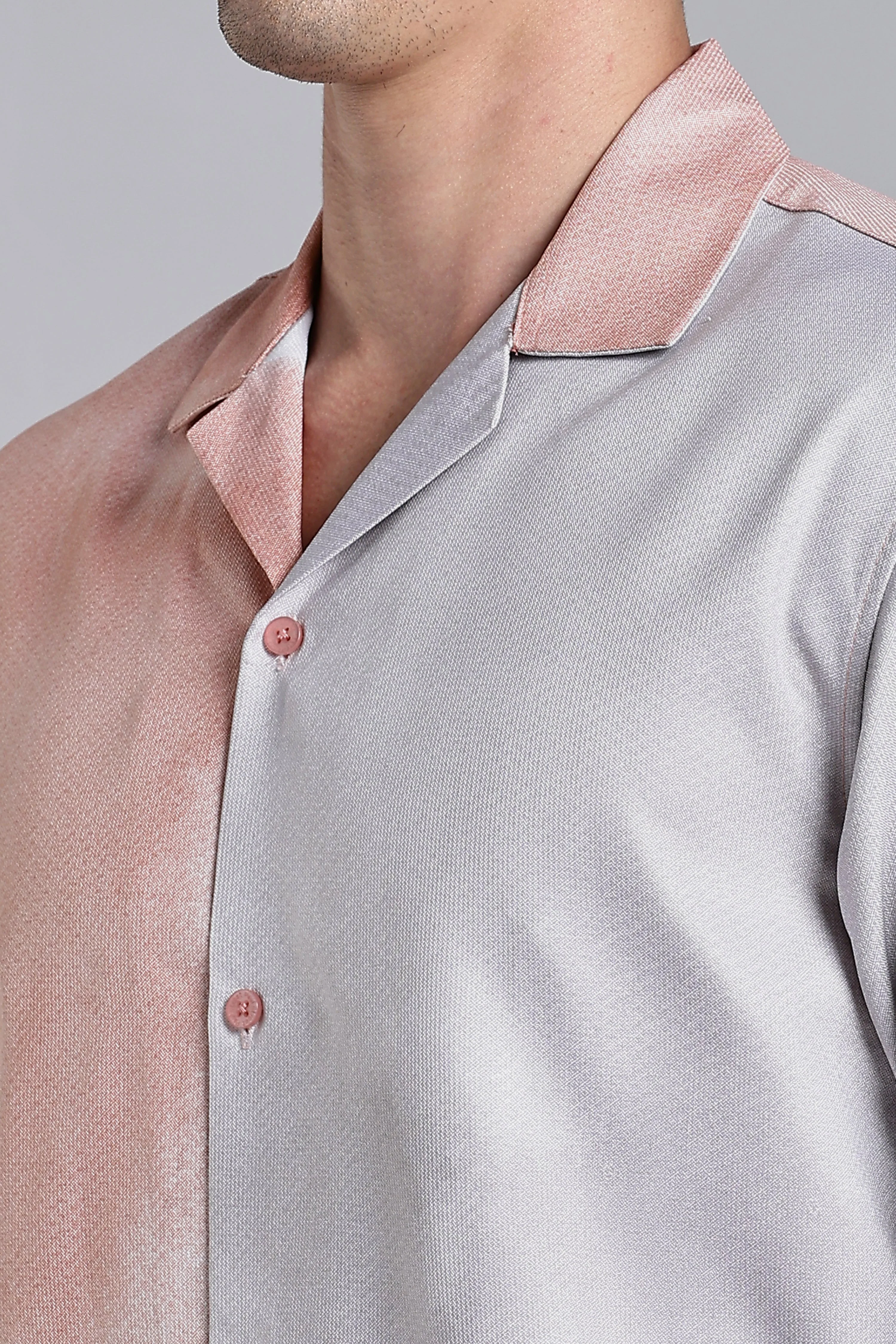 Men Huea Pink Printed Shirt - Image 4
