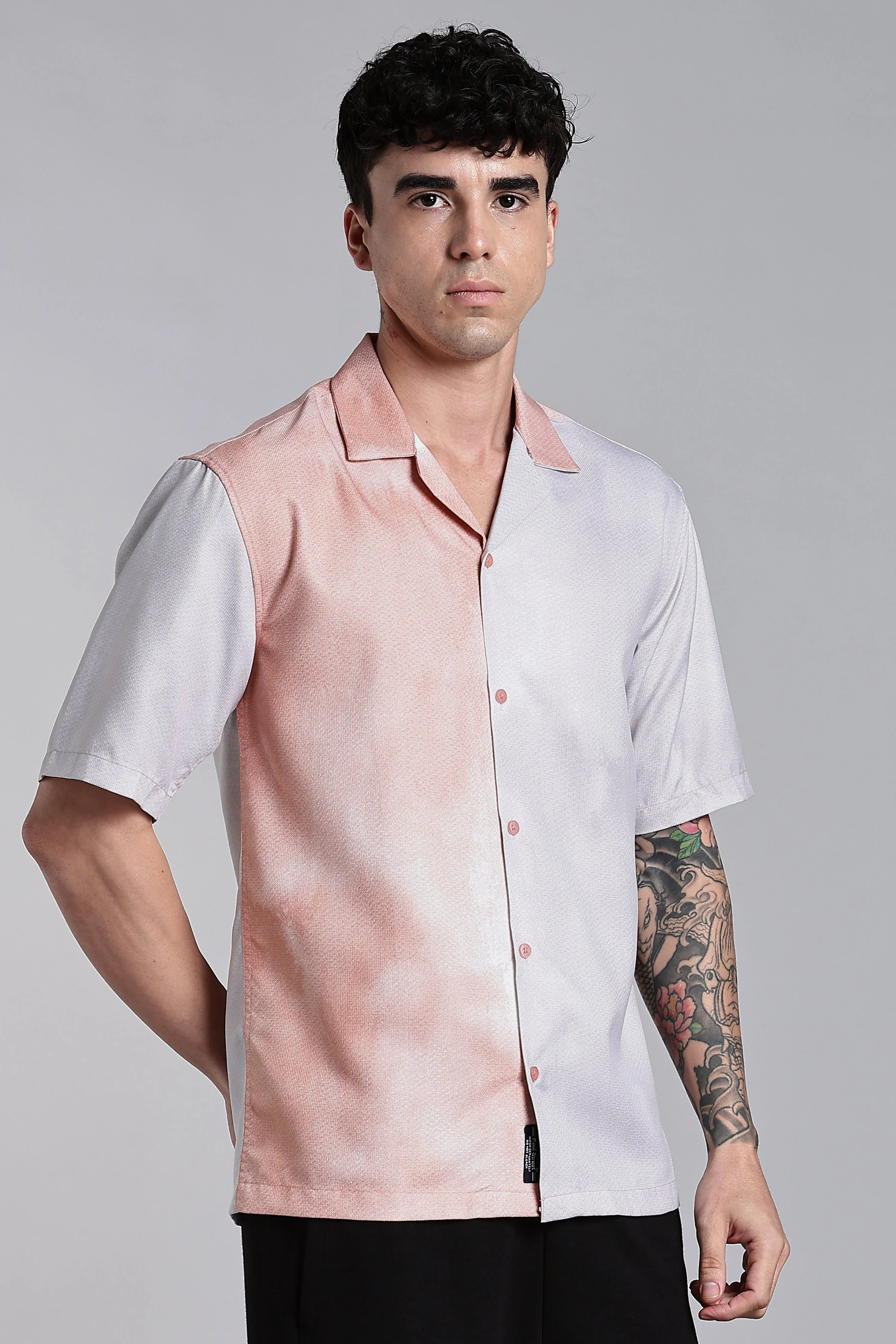 Men Huea Pink Printed Shirt - Image 5