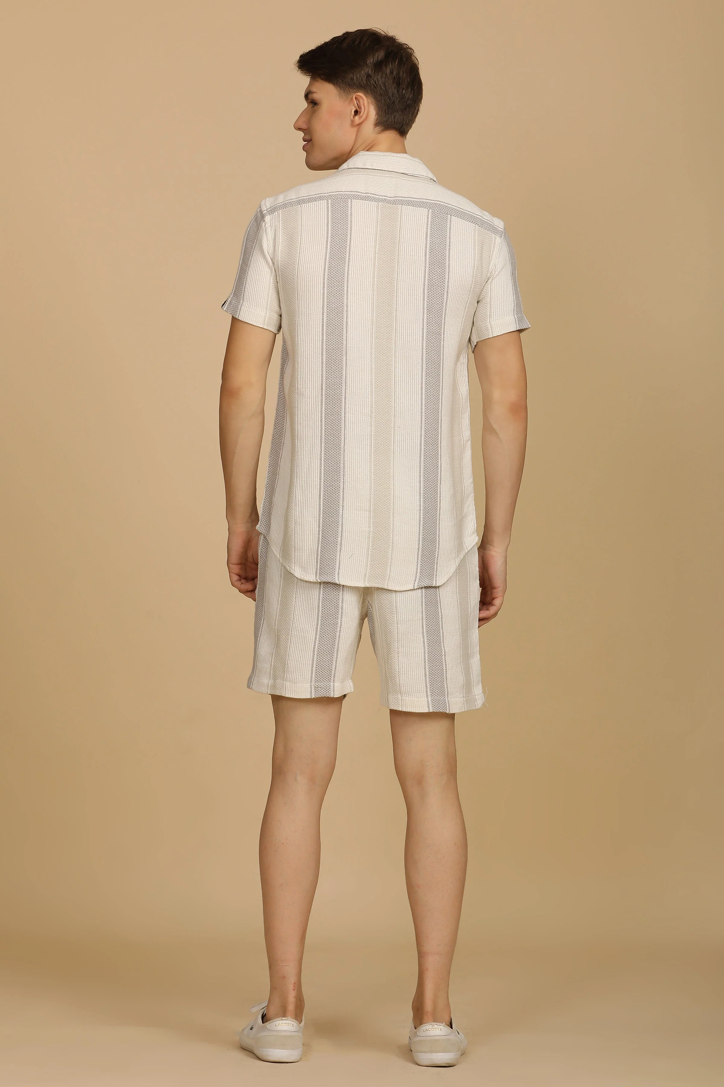 Men Illiana Striped CoOrds Off White - Image 6