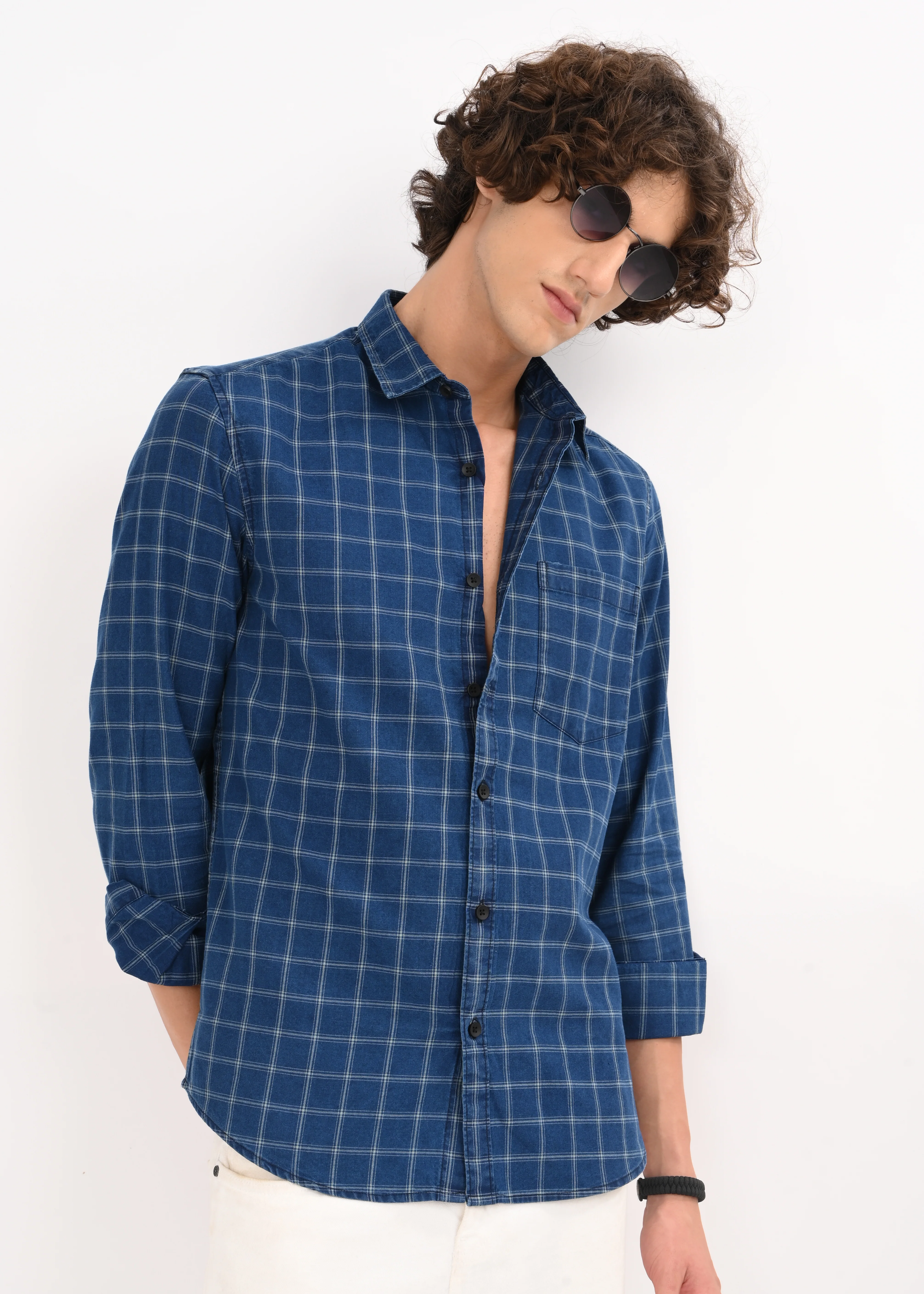 Men Navy Blue Shirt - Image 2