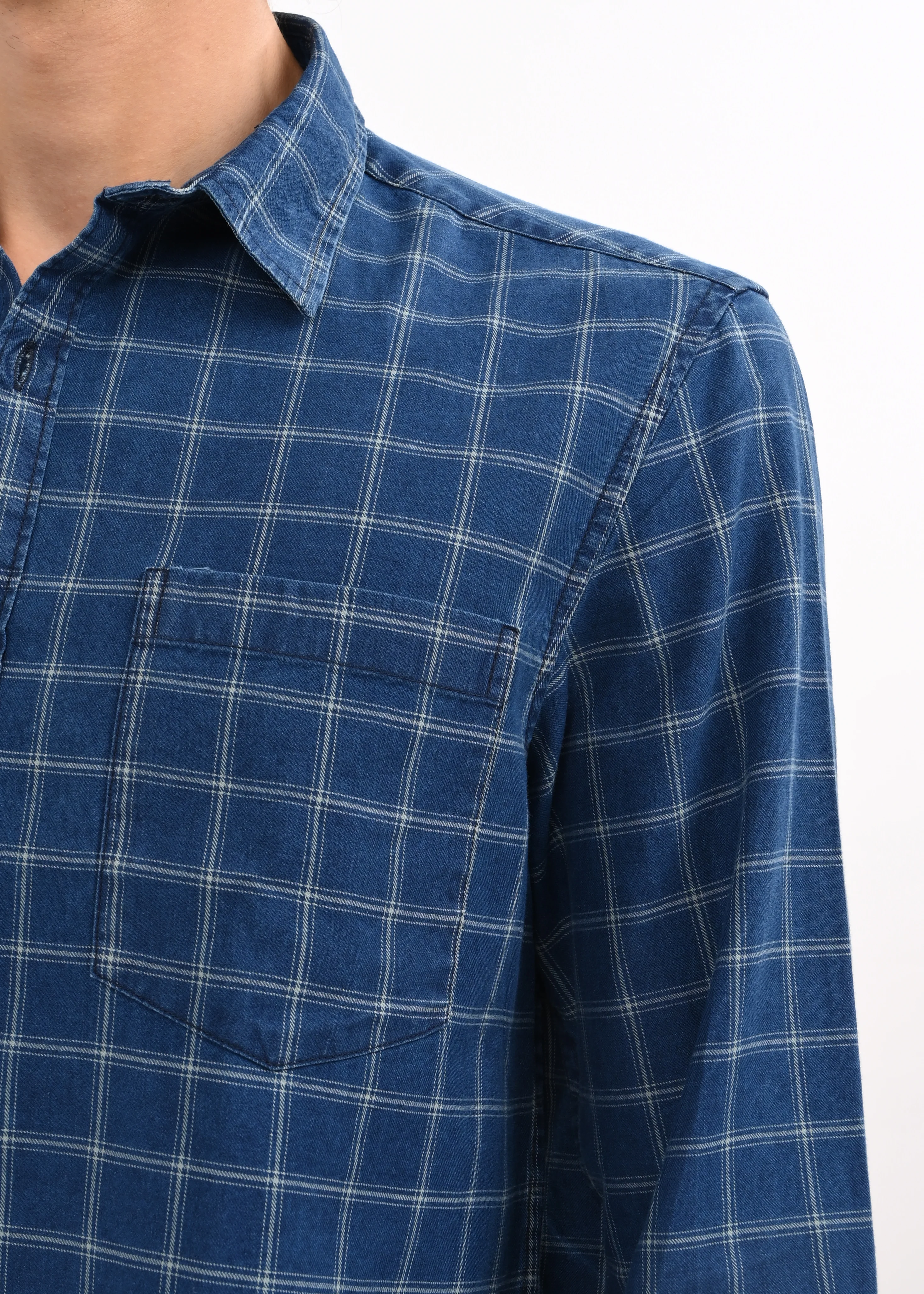 Men Navy Blue Shirt - Image 4