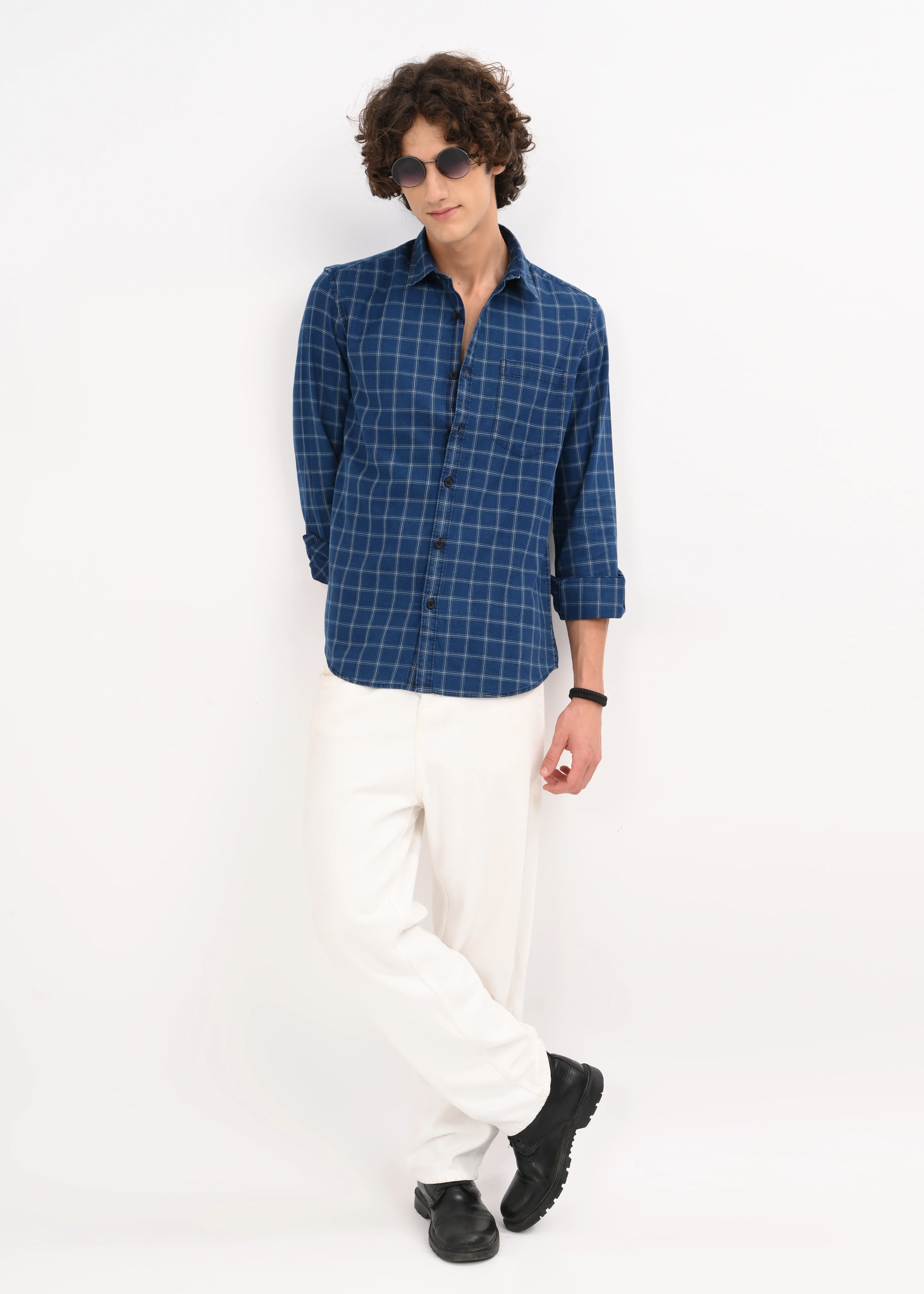Men Navy Blue Shirt - Image 5