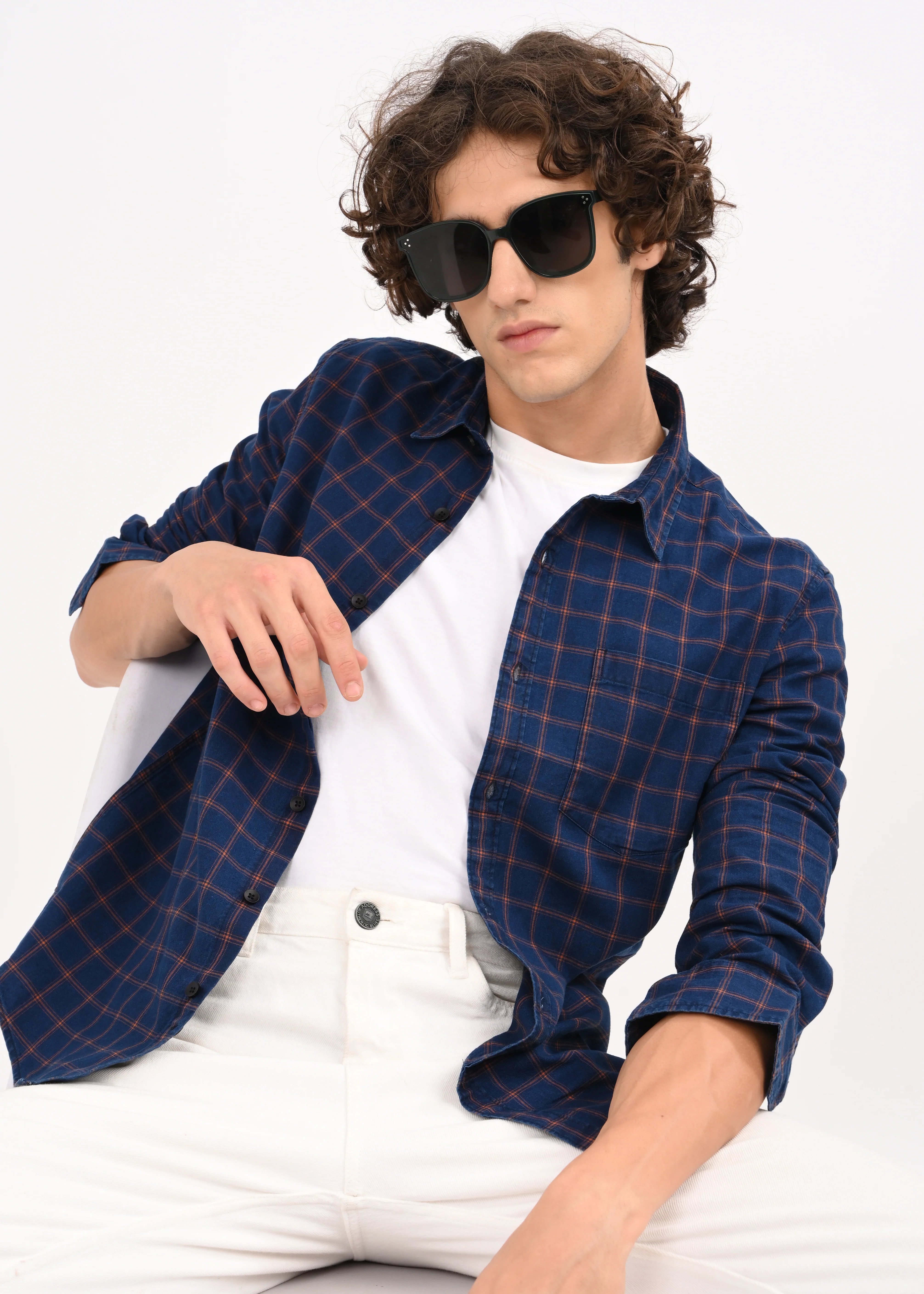 Men Navy Blue Shirt - Image 2
