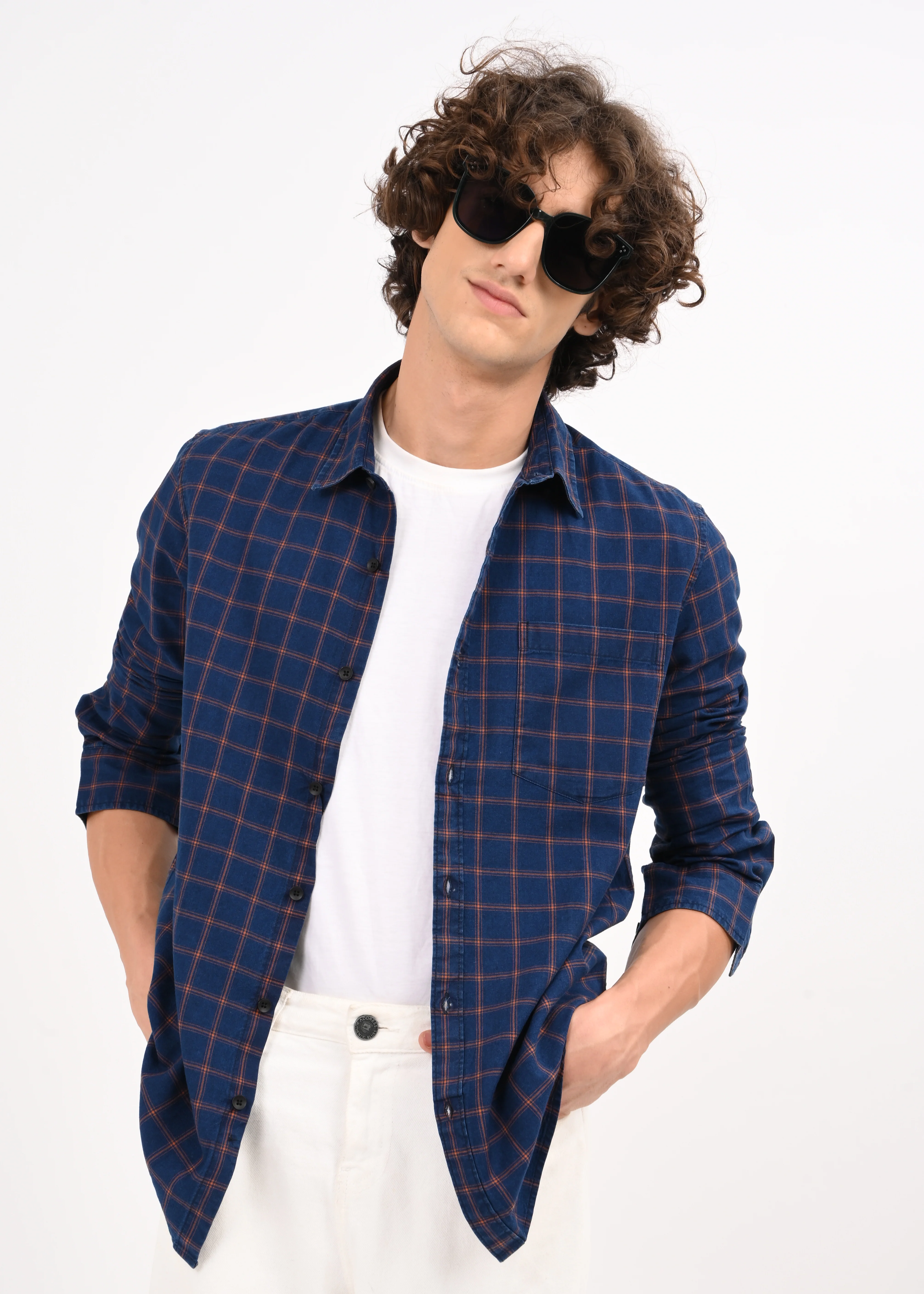 Men Navy Blue Shirt - Image 4