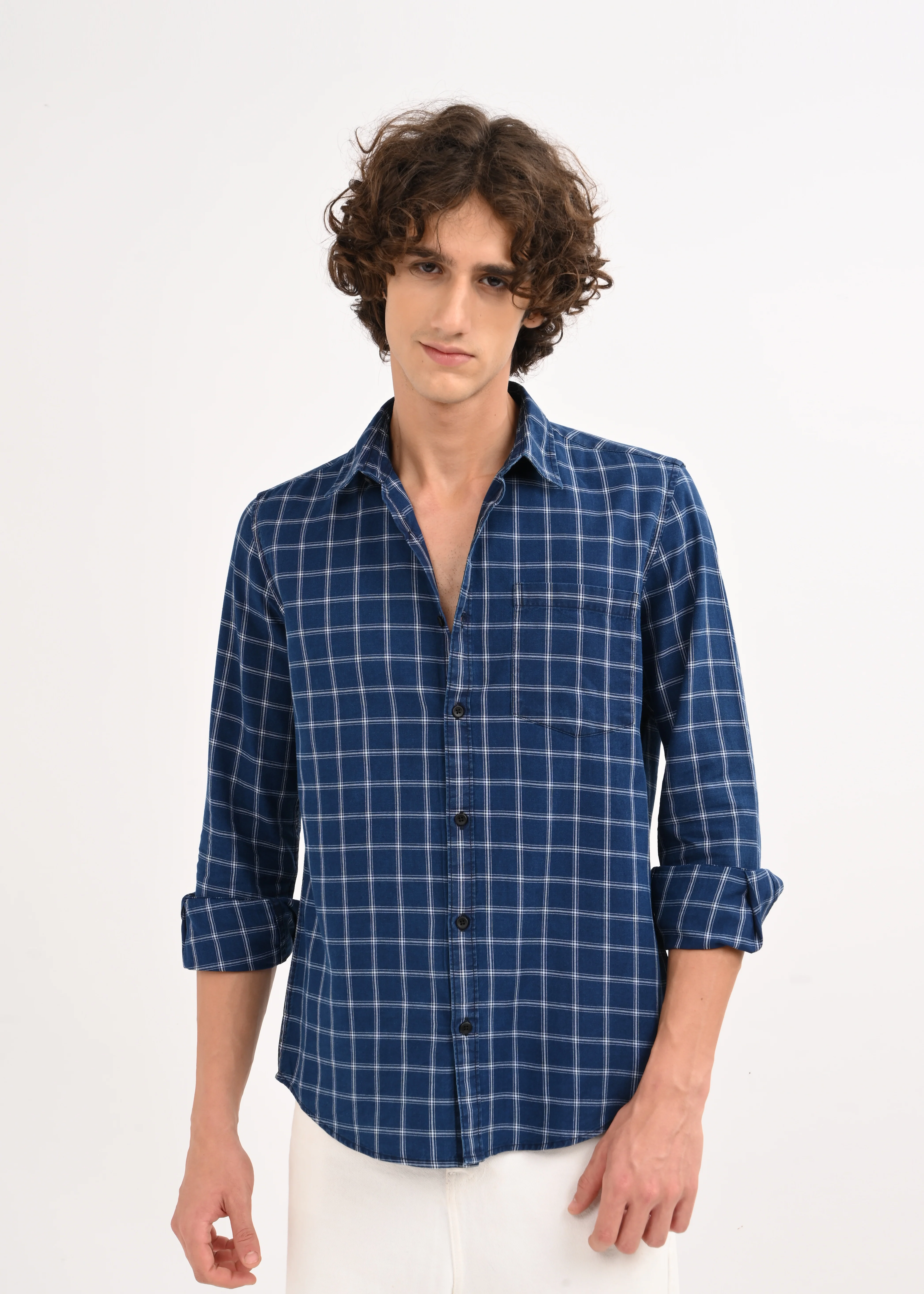 Men Navy Blue Shirt - Image 2