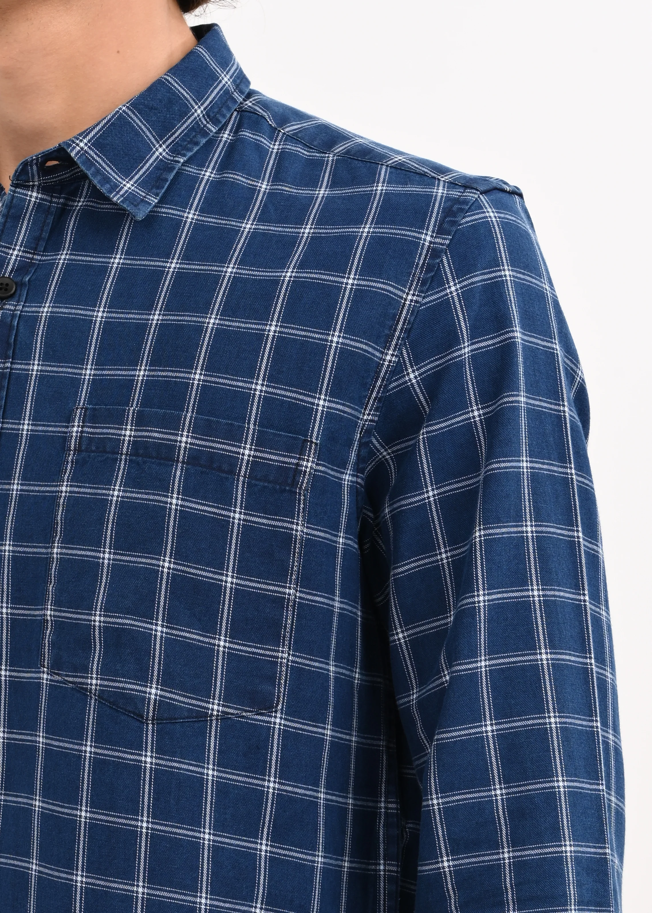 Men Navy Blue Shirt - Image 3