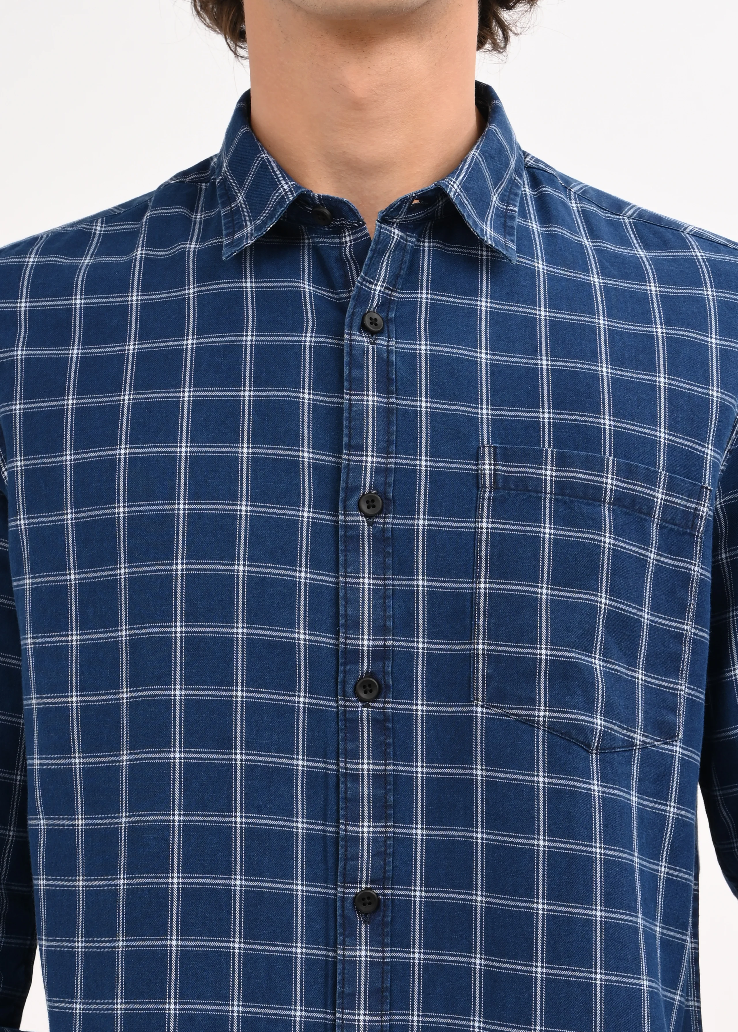 Men Navy Blue Shirt - Image 4