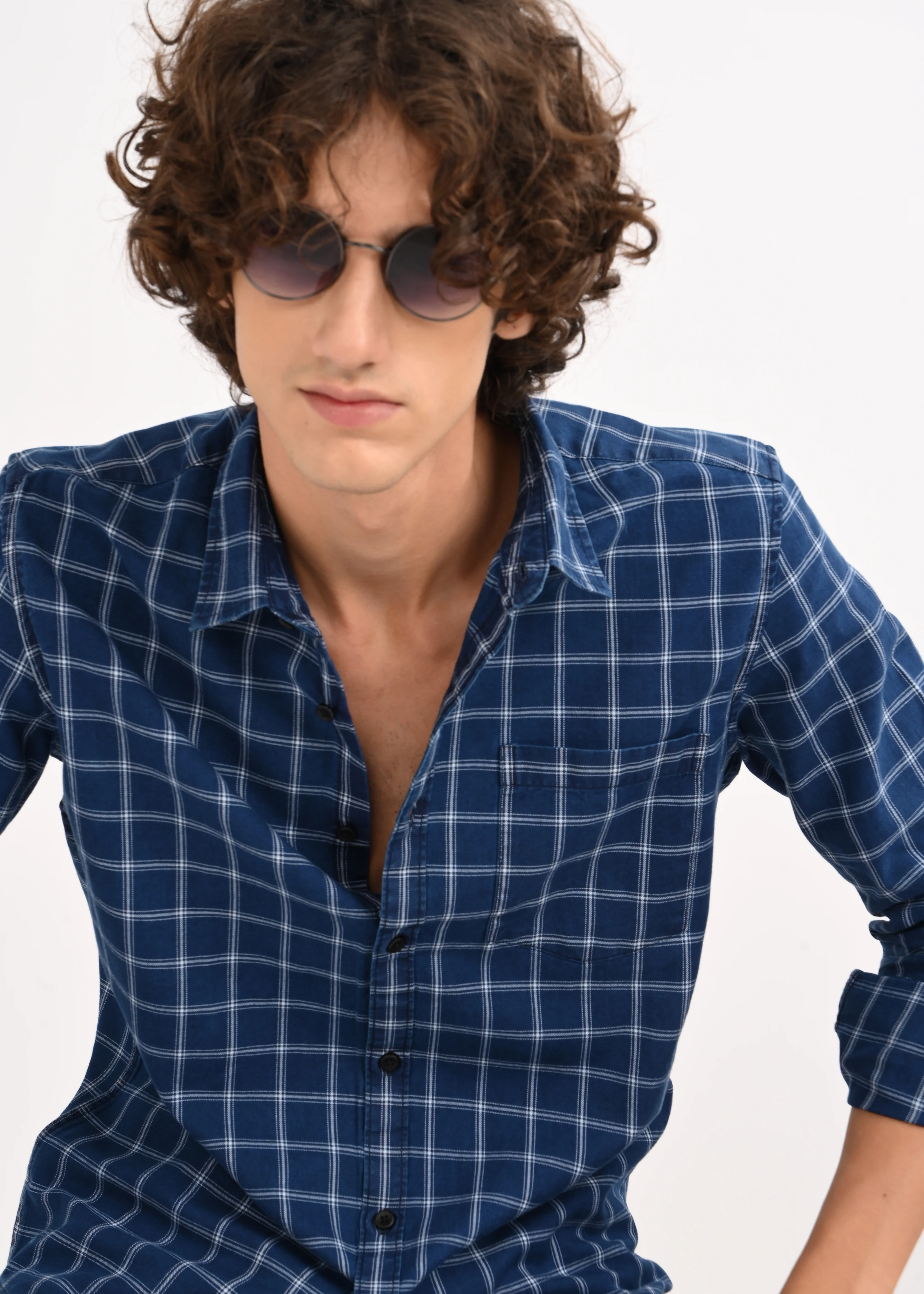 Men Navy Blue Shirt - Image 6