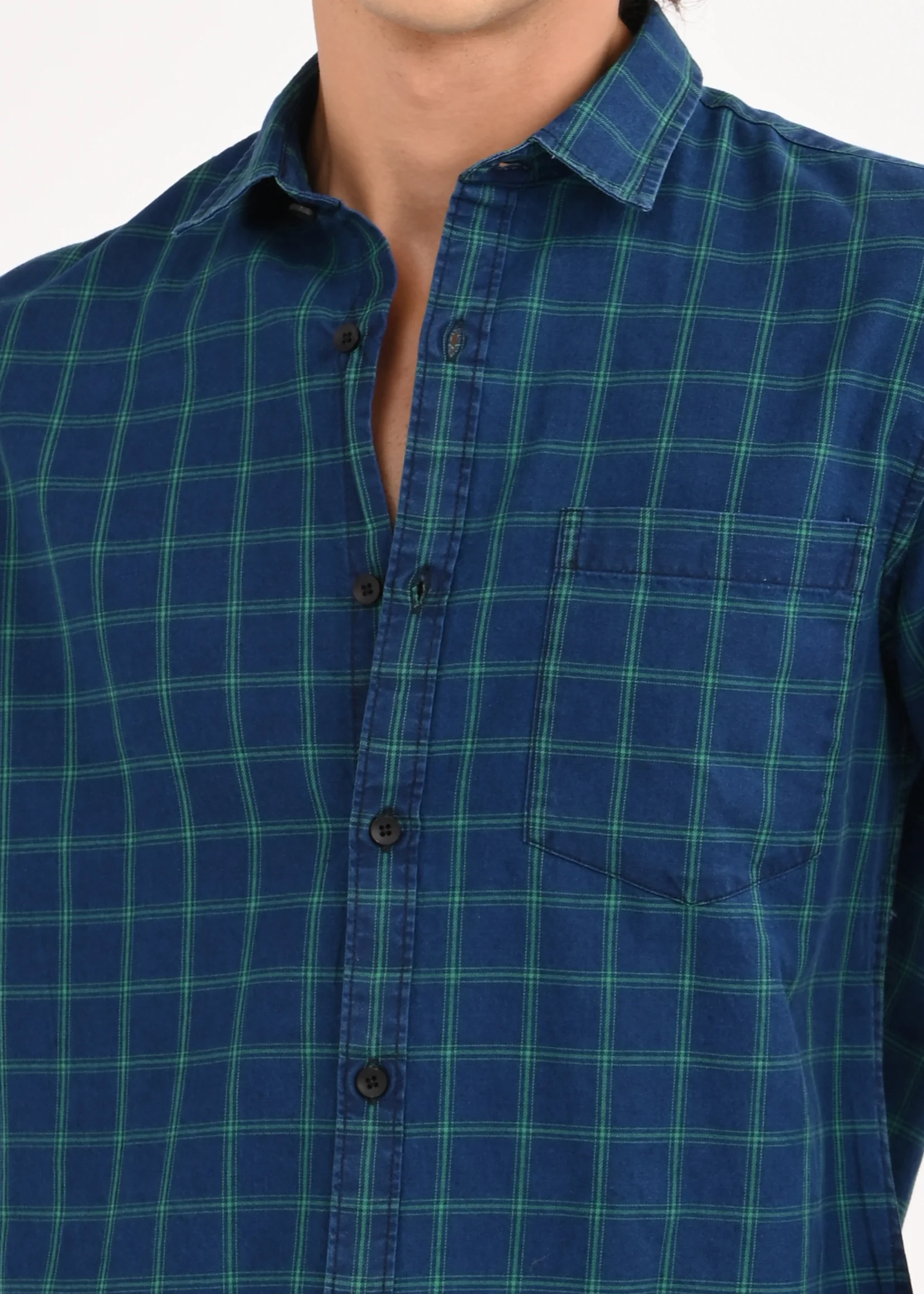 Men Navy Blue Shirt - Image 3