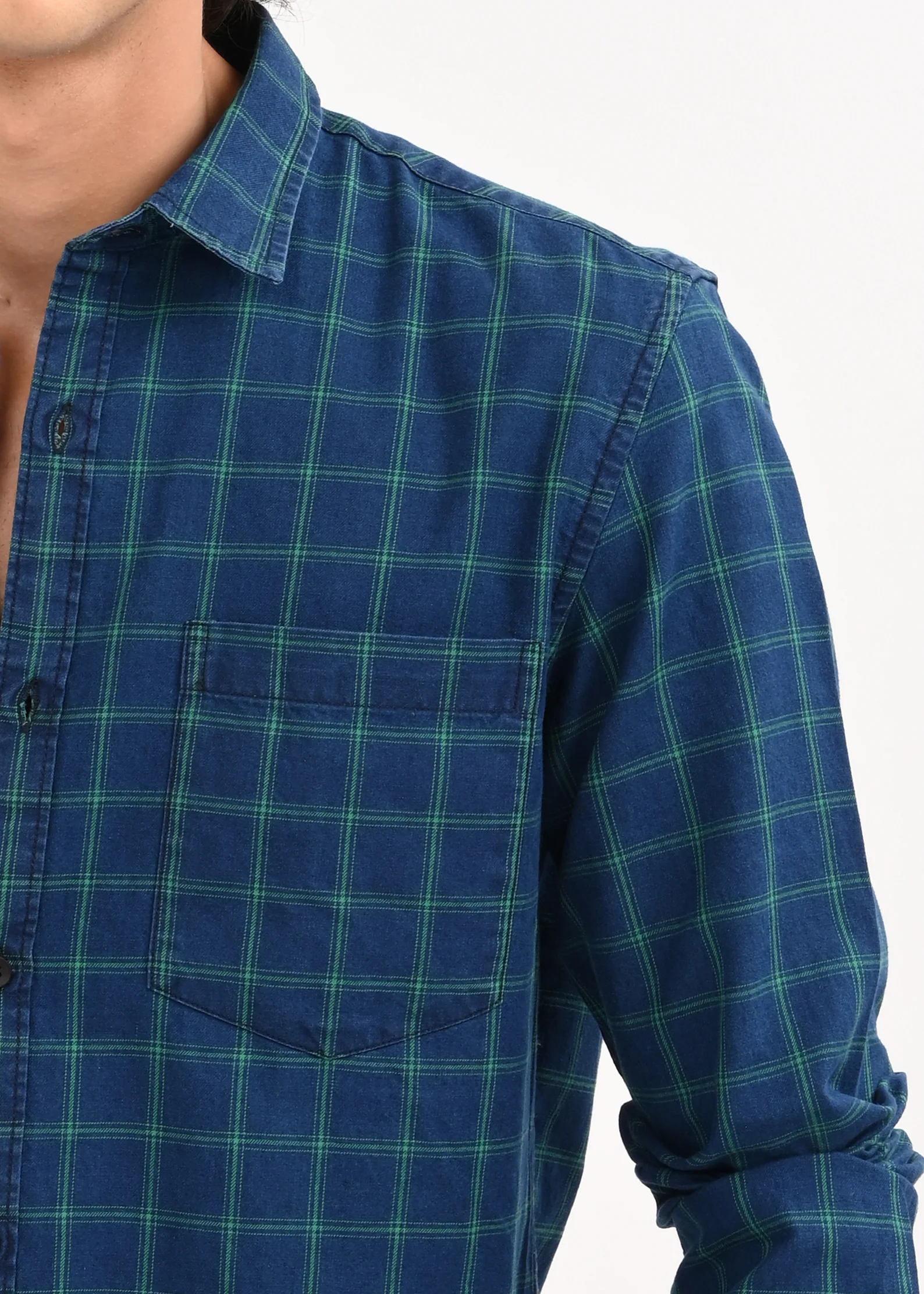 Men Navy Blue Shirt - Image 4