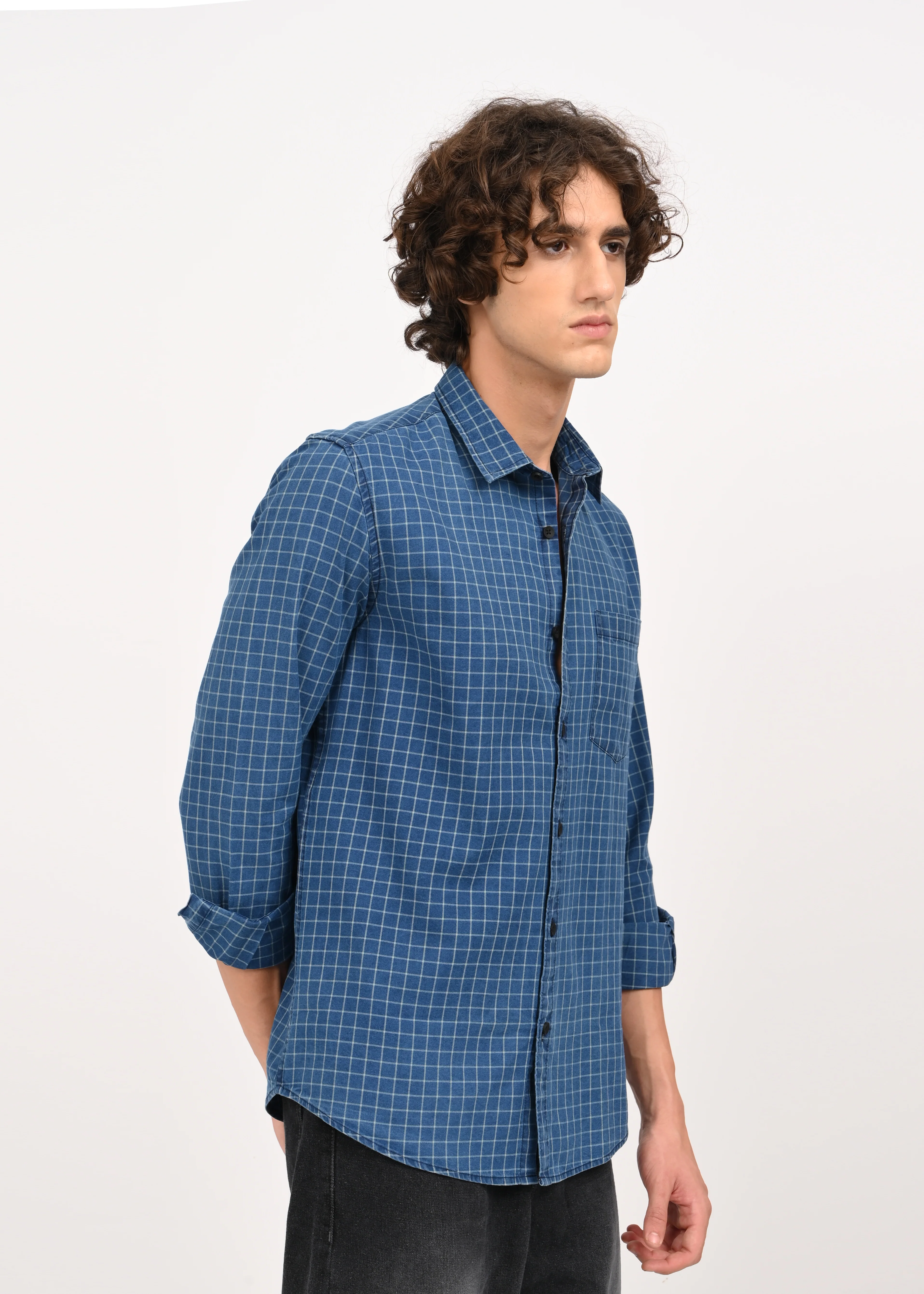 Men Blue Shirt - Image 3