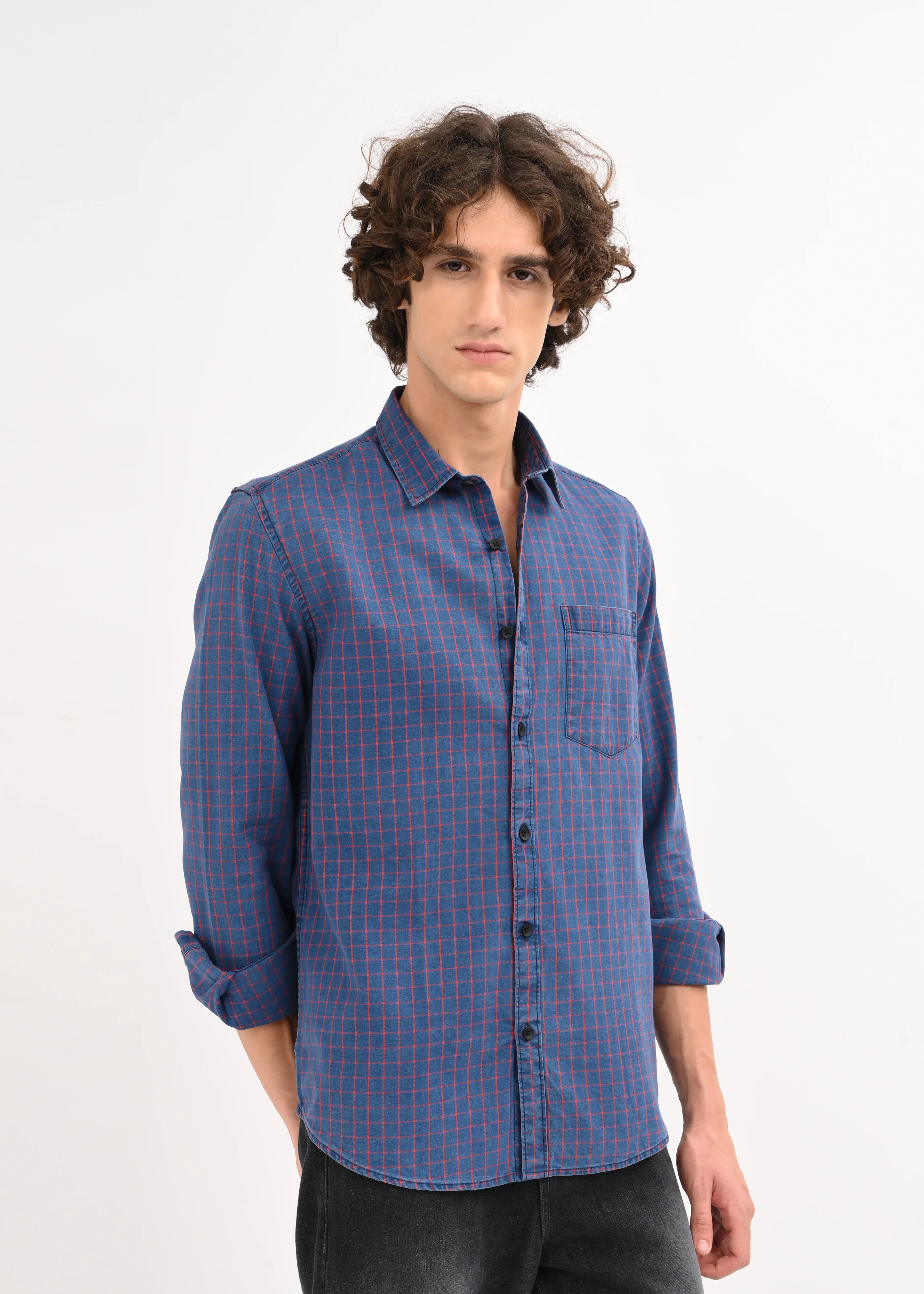 Men Navy Blue Shirt - Image 2