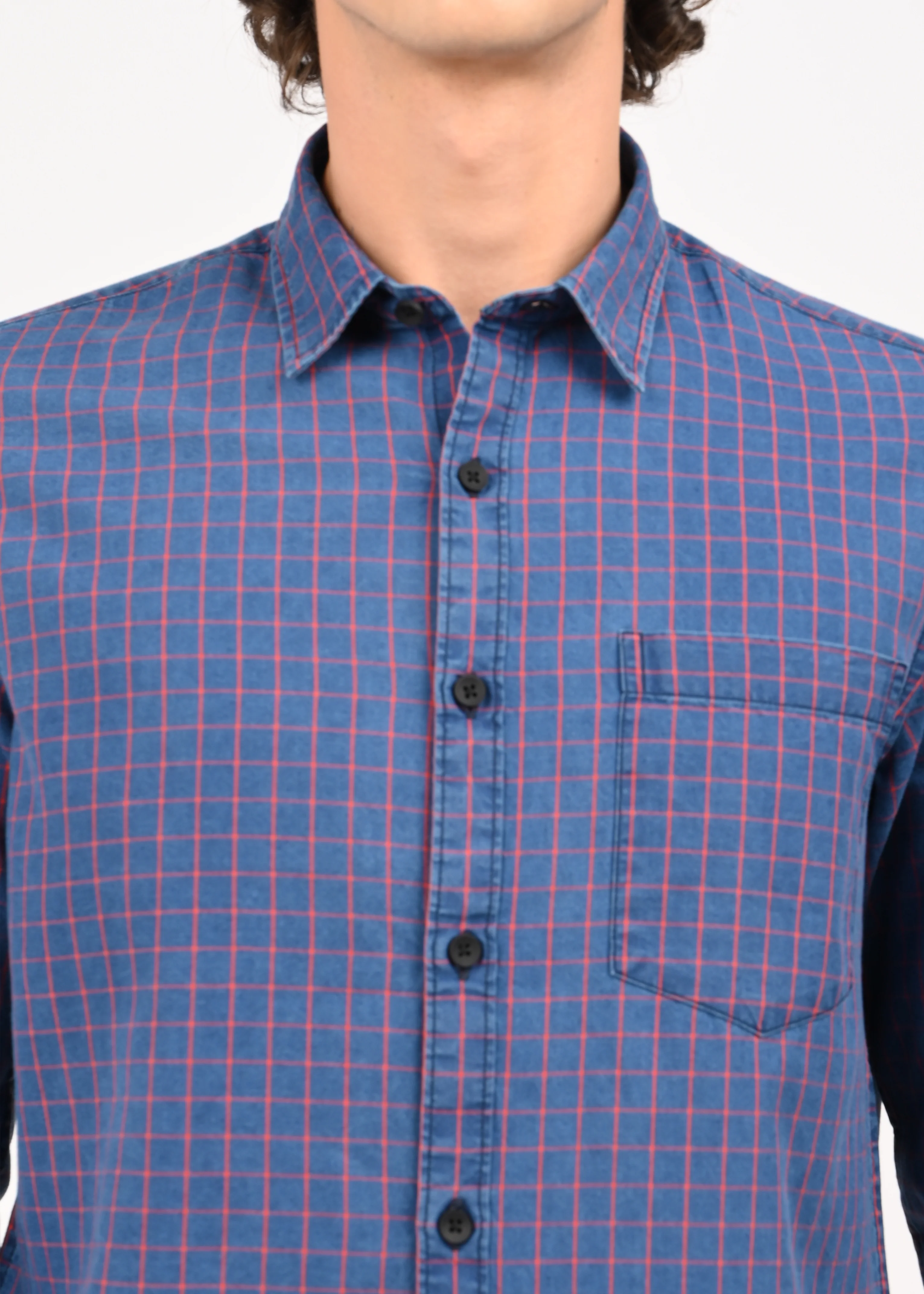 Men Navy Blue Shirt - Image 3