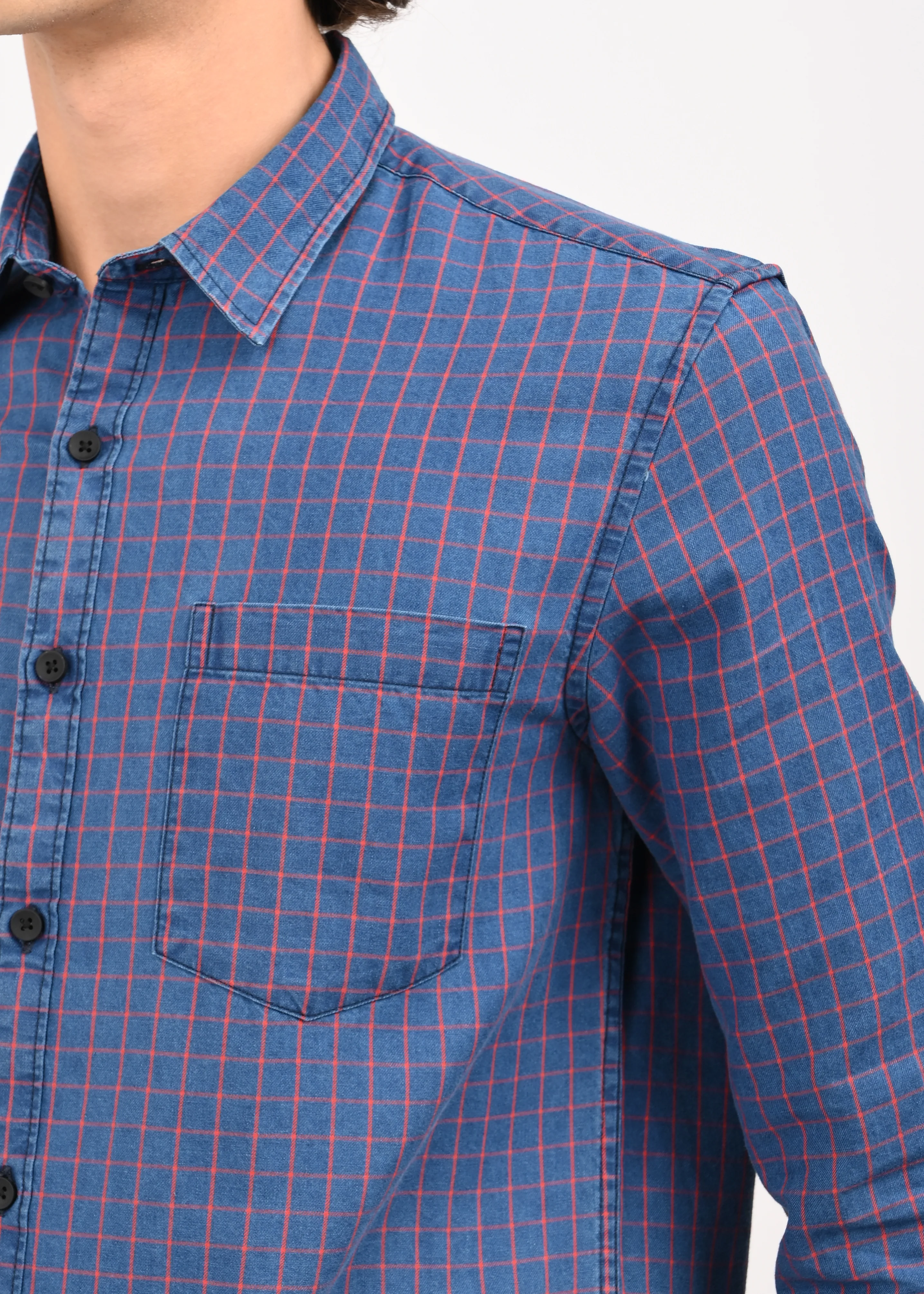 Men Navy Blue Shirt - Image 4