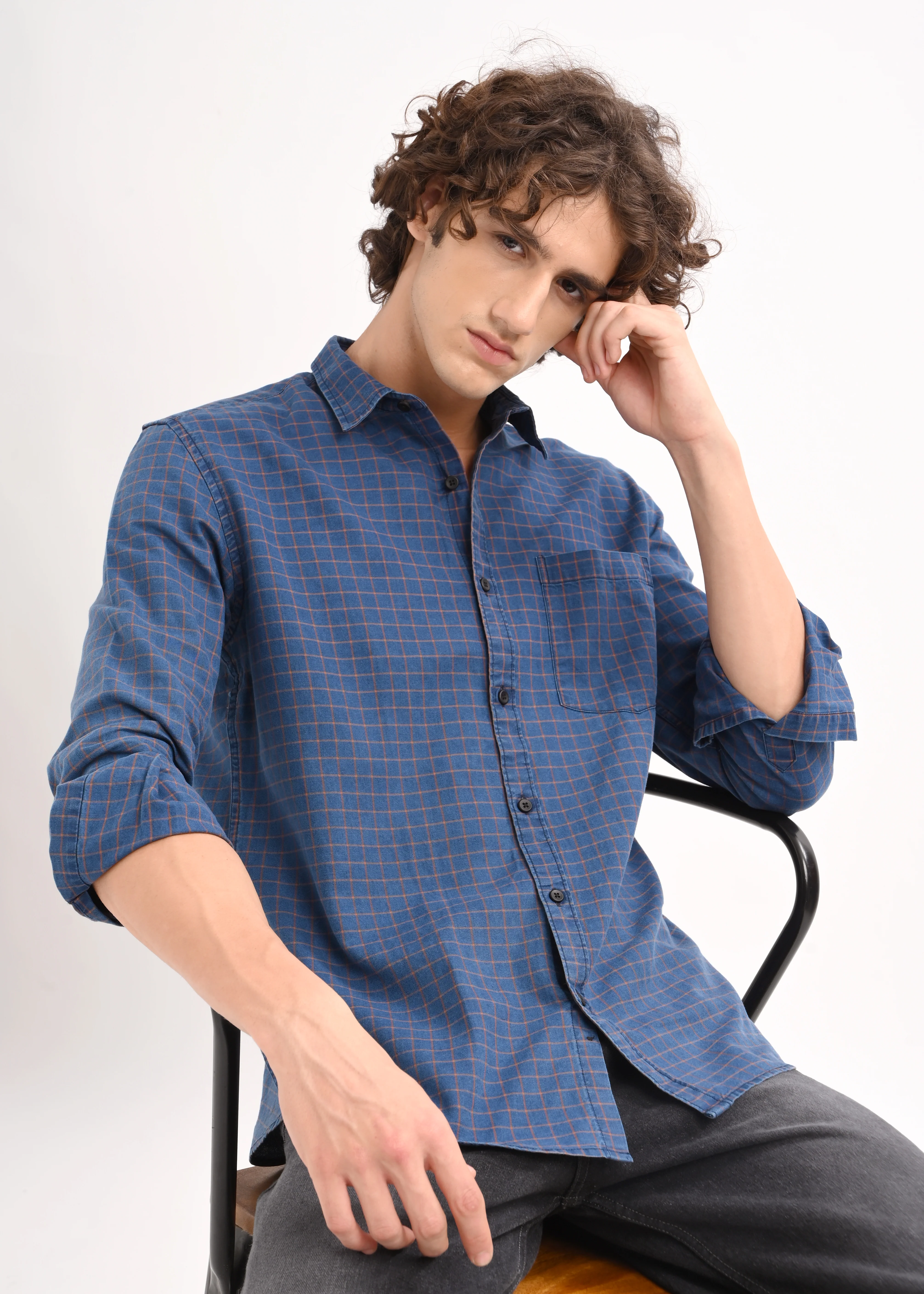 Men Navy Blue Shirt - Image 2