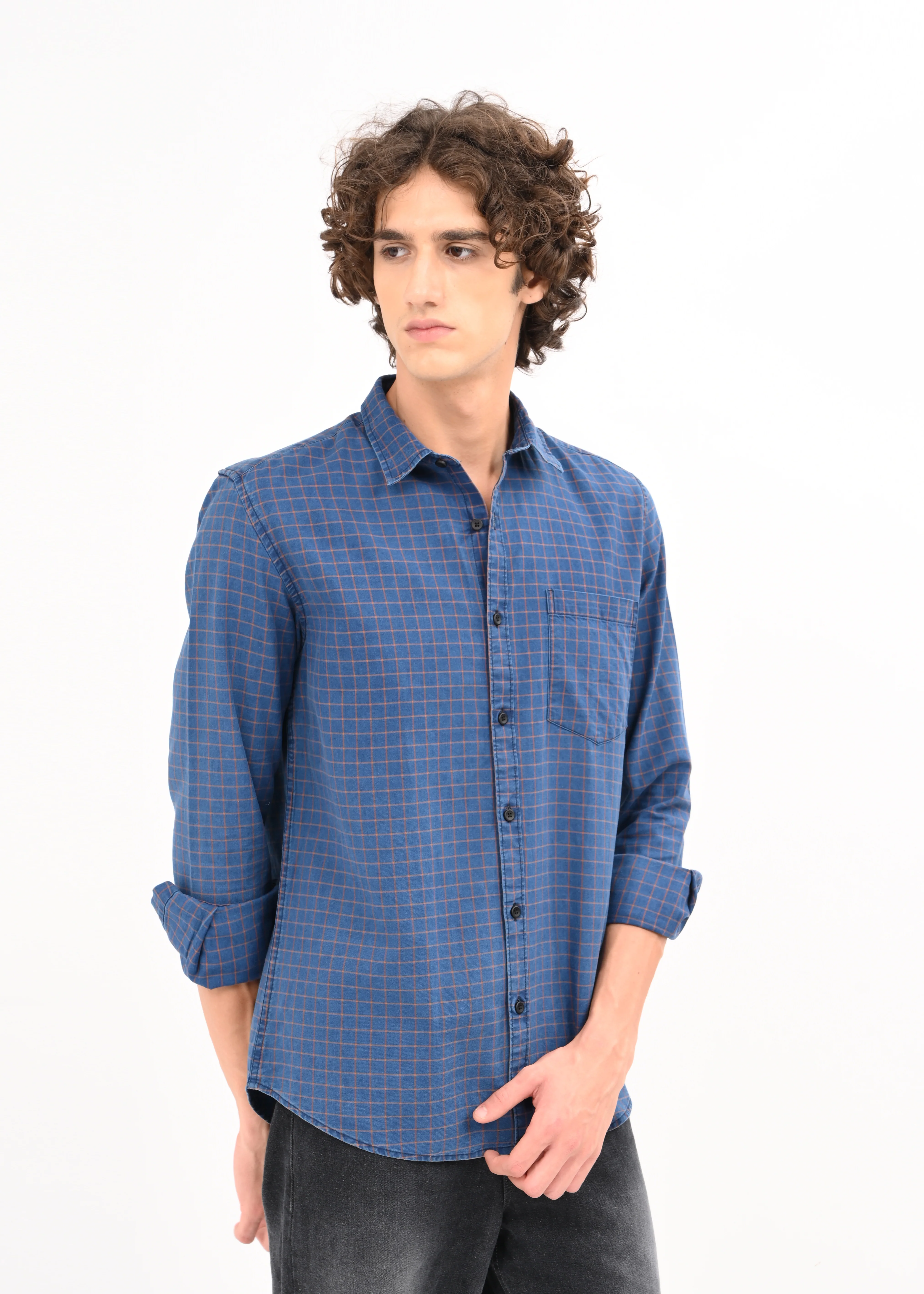 Men Navy Blue Shirt - Image 6
