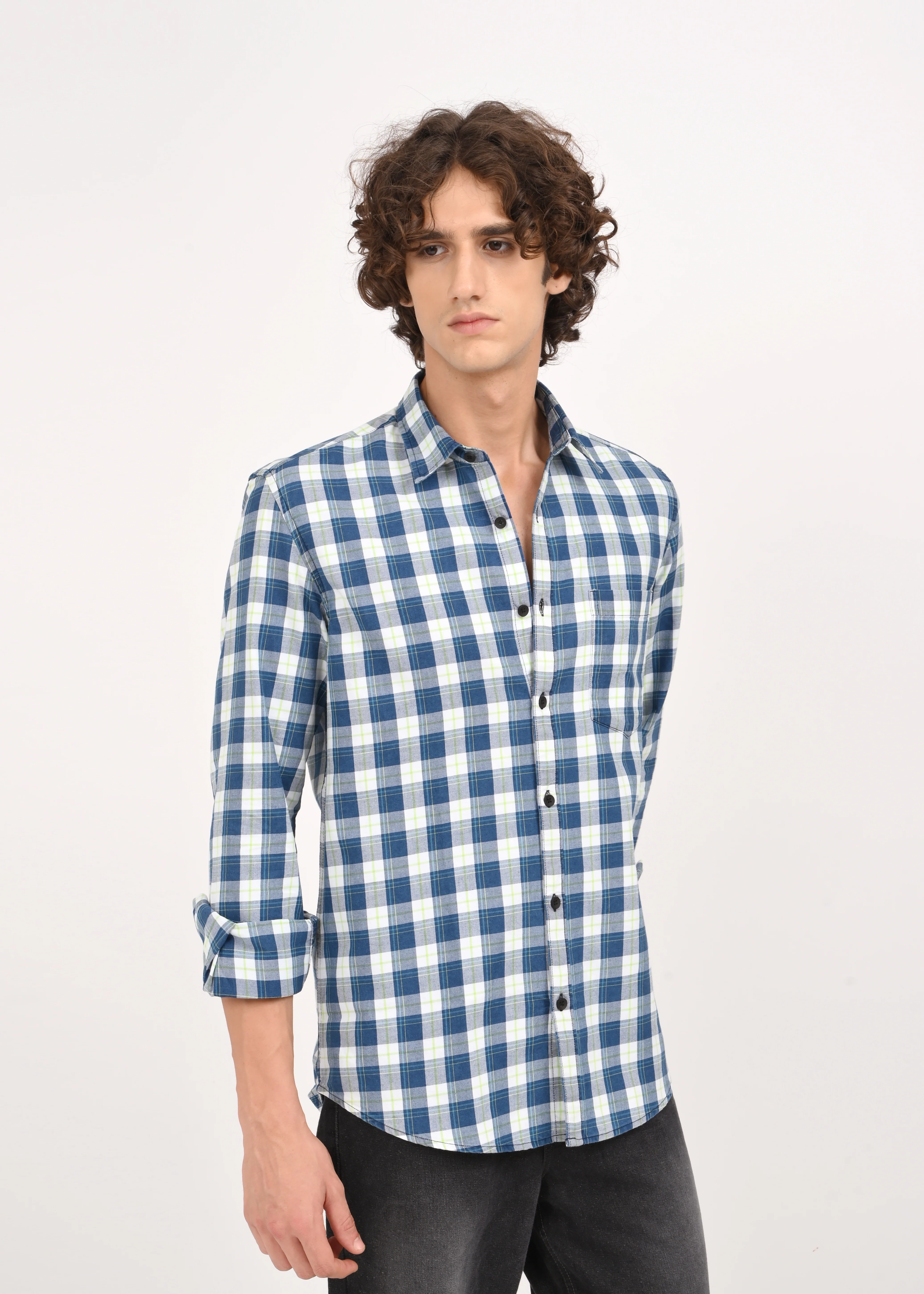 Men Navy Blue Shirt - Image 3