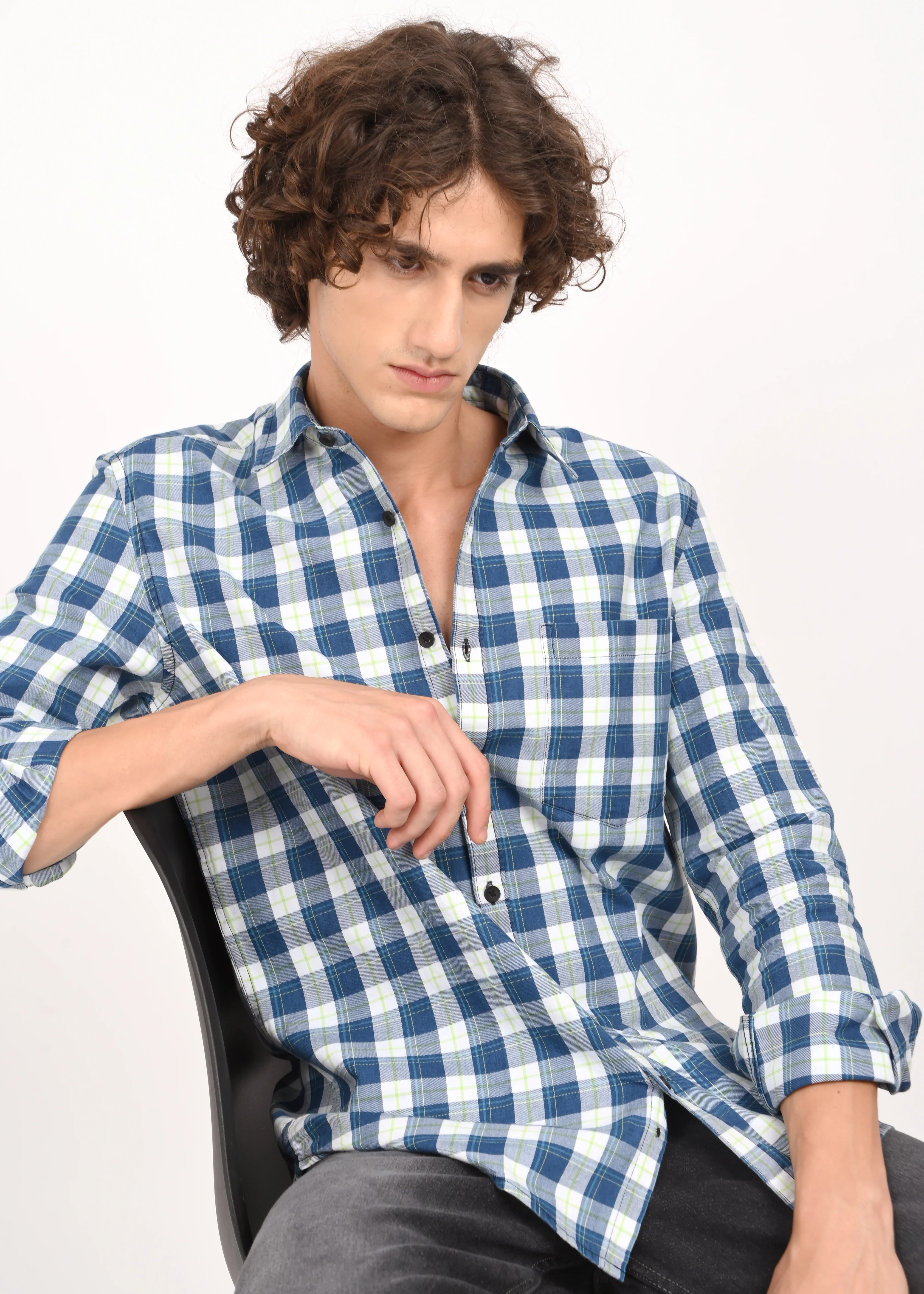 Men Navy Blue Shirt - Image 4