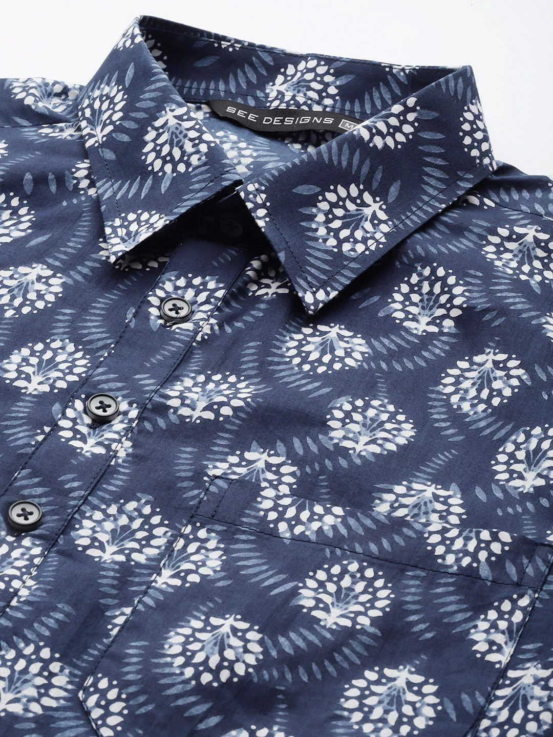 Men Indigo Regular Pure Cotton Pathani Printed Men'S Kurta - Image 2