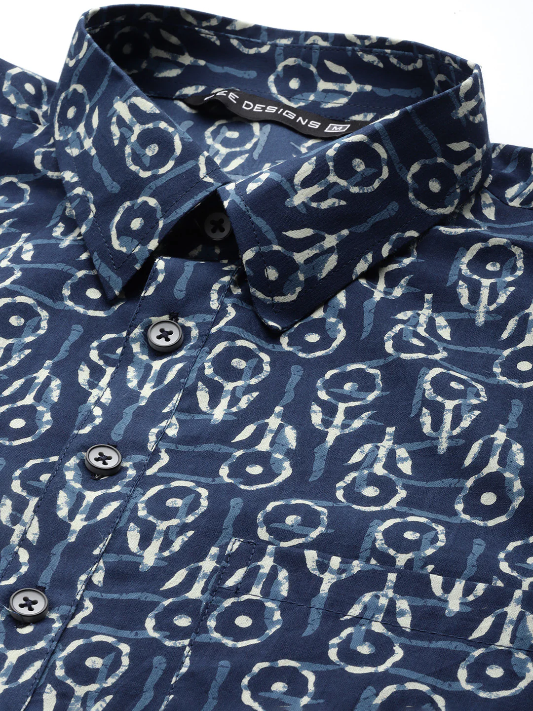 Men Indigo Regular Pure Cotton Pathani Printed Men'S Kurta - Image 2