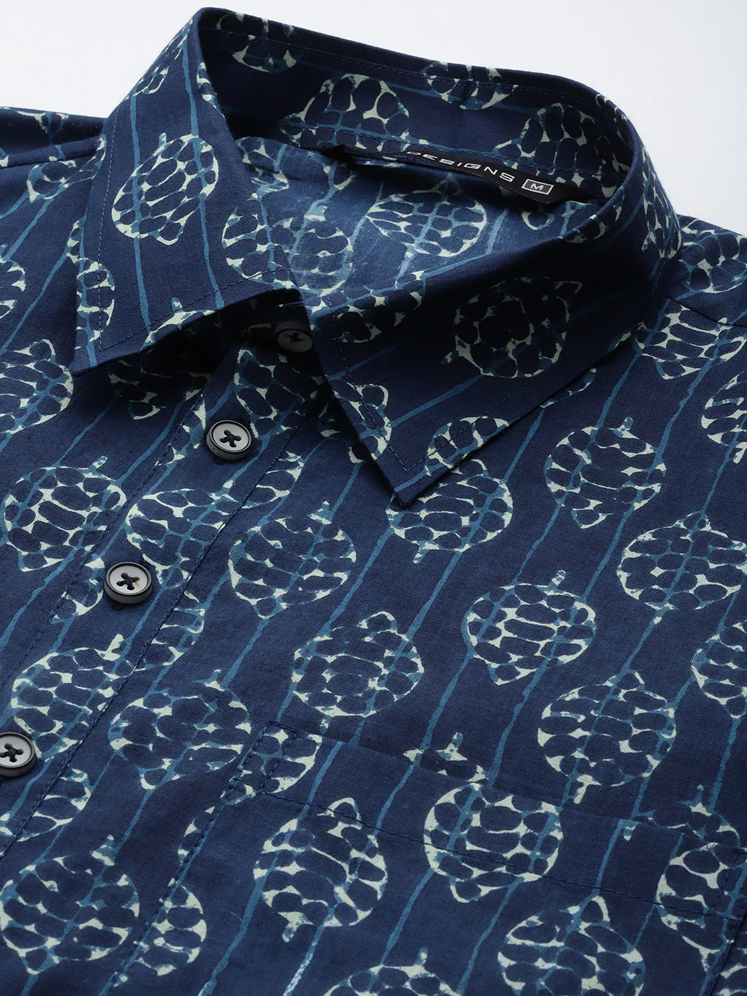 Men Indigo Regular Pure Cotton Pathani Printed Men'S Kurta - Image 2