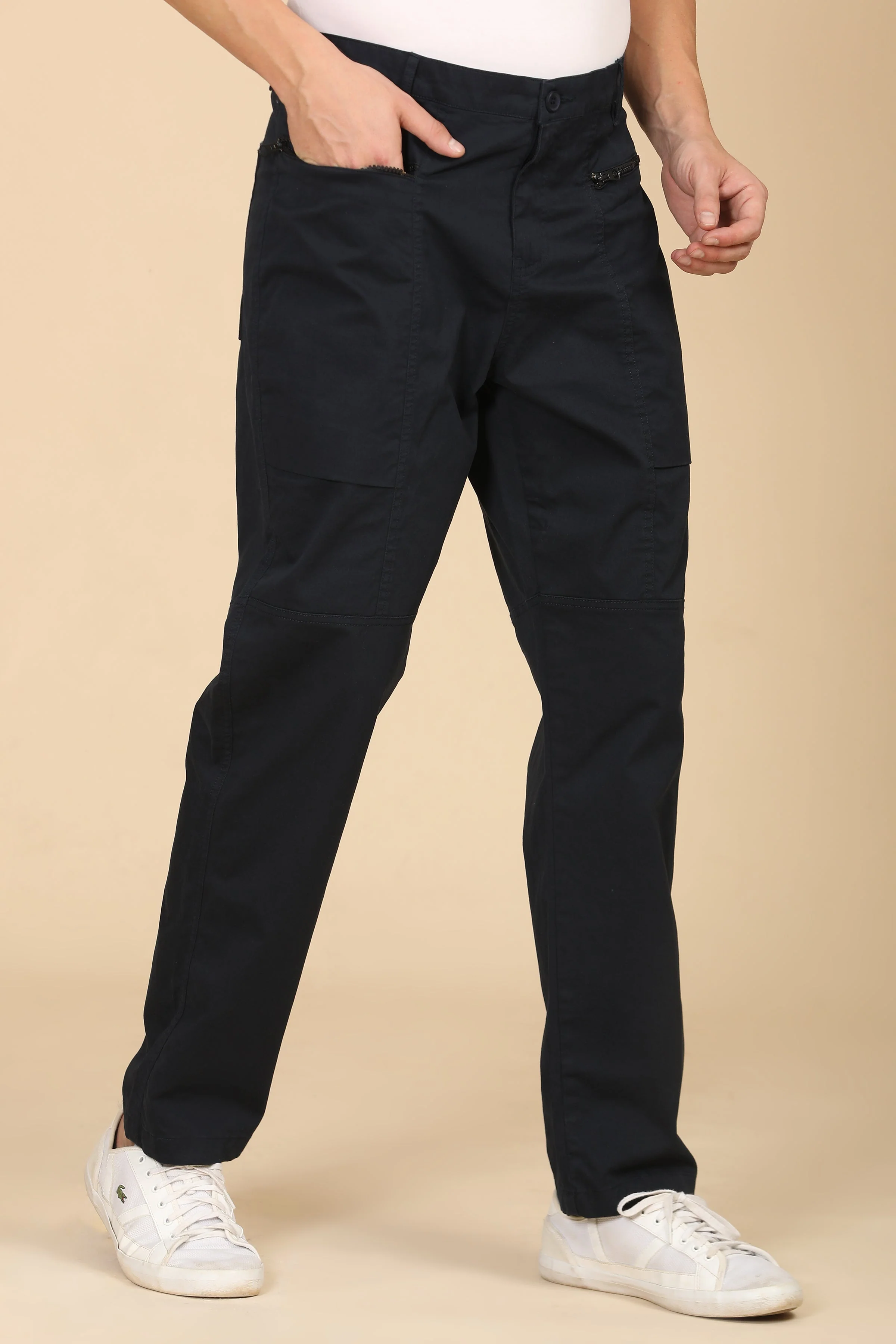 Men Infix Basic Streetwear Trouser Navy - Image 2
