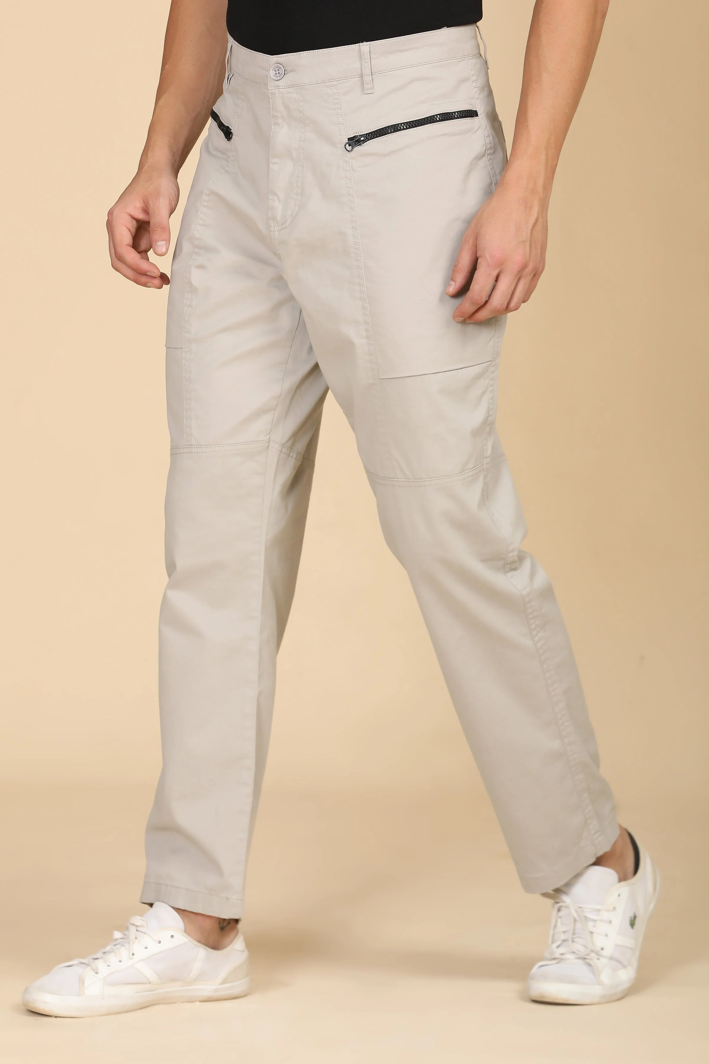 Men Infix Basic Streetwear Trouser Stone - Image 2